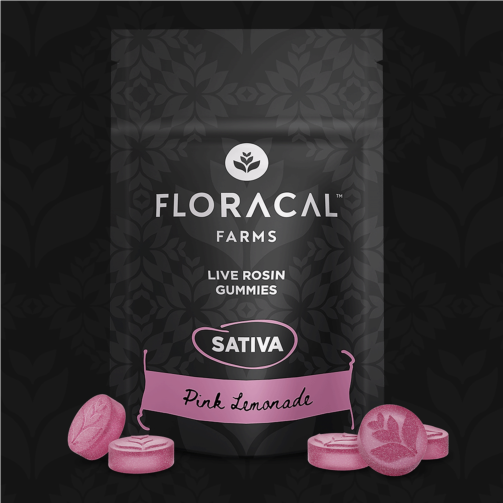 FloraCal Farms Pink Lemonade Sativa Live Rosin Gummies 100mg [10pk