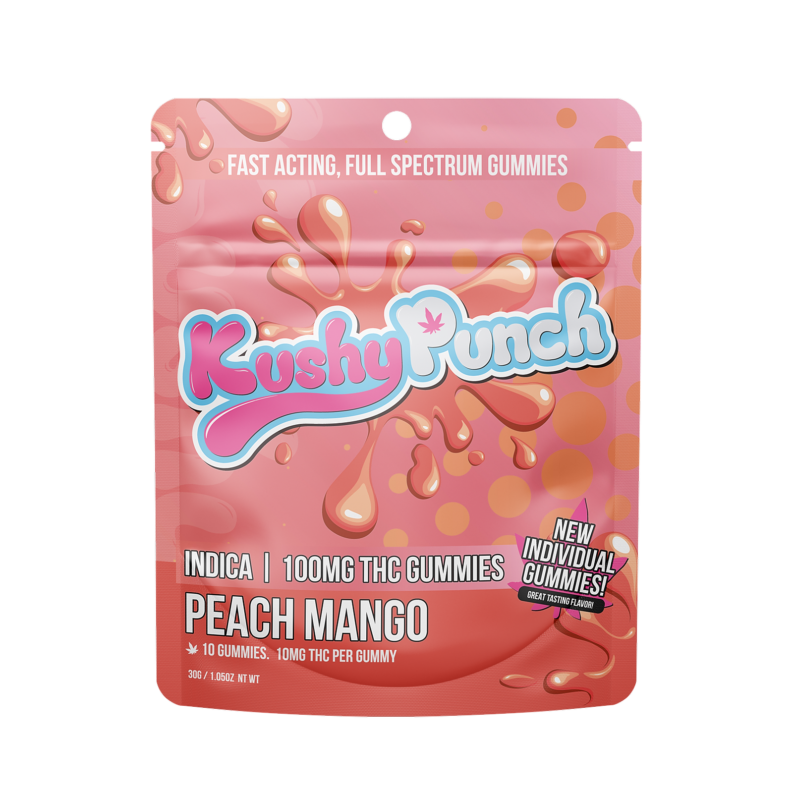 Kushy Punch: KUSHY PUNCH - INDICA PEACH MANGO 100MG Individuals | Leafly