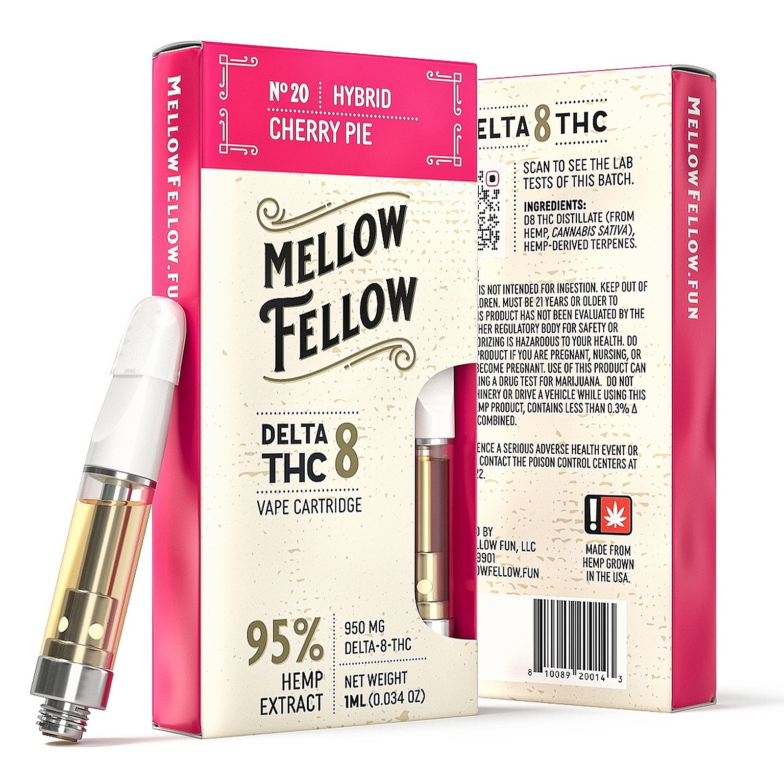 Mellow Fellow Cherry Pie (Hybrid) Delta 8 Vape Cartridge Leafly
