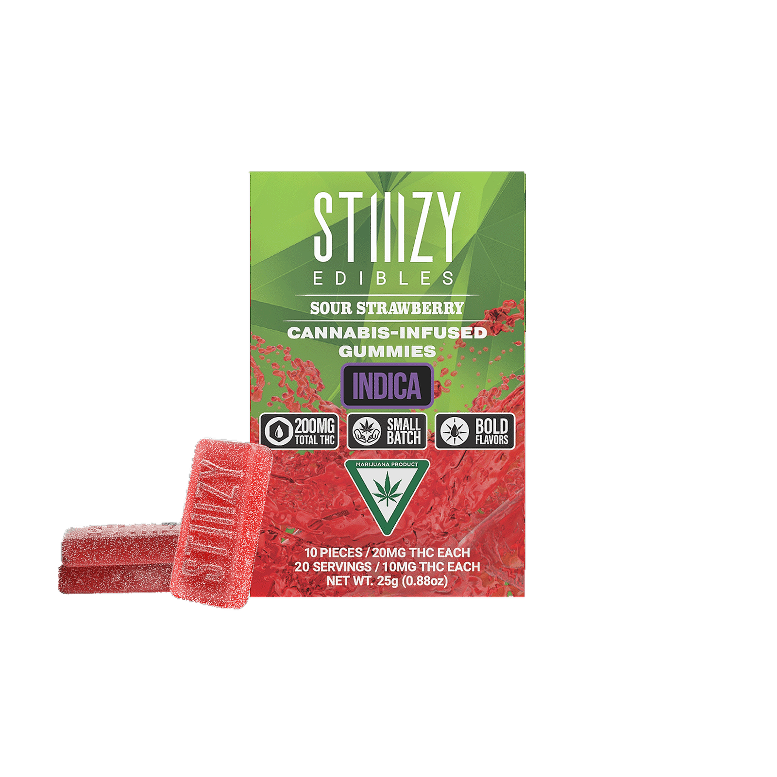 STIIIZY EDIBLES SOUR STRAWBERRY 200MG GUMMIES