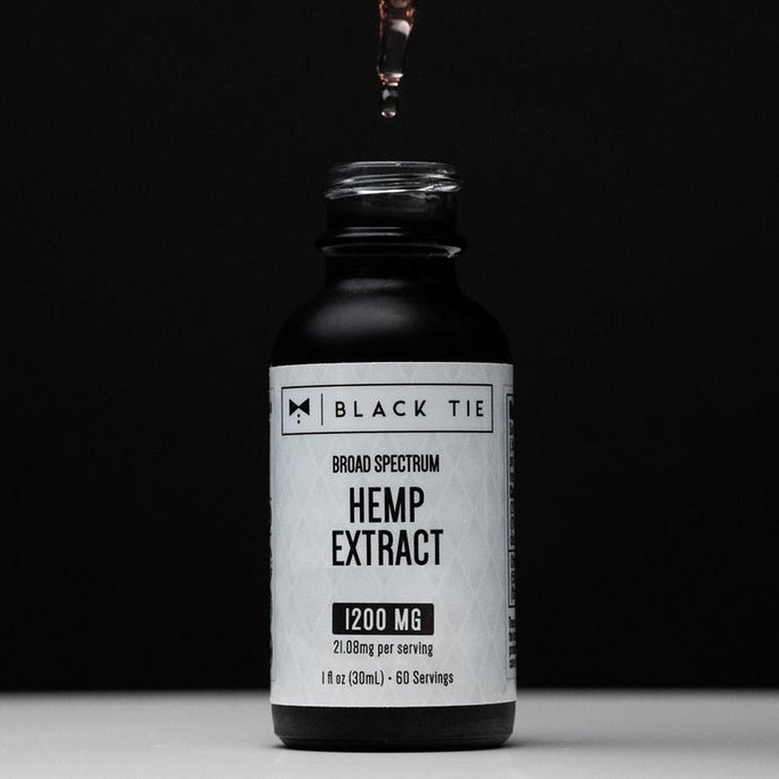 Black Tie CBD: Broad Spectrum Tincture Unflavored (1200mg) | Leafly