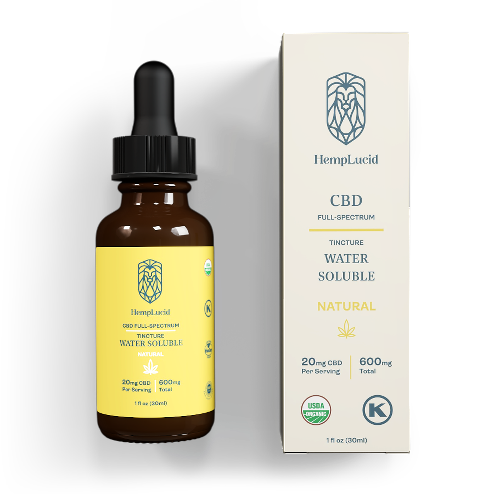 HempLucid Organic Full Spectrum Water Soluble CBD Natural Flavor 