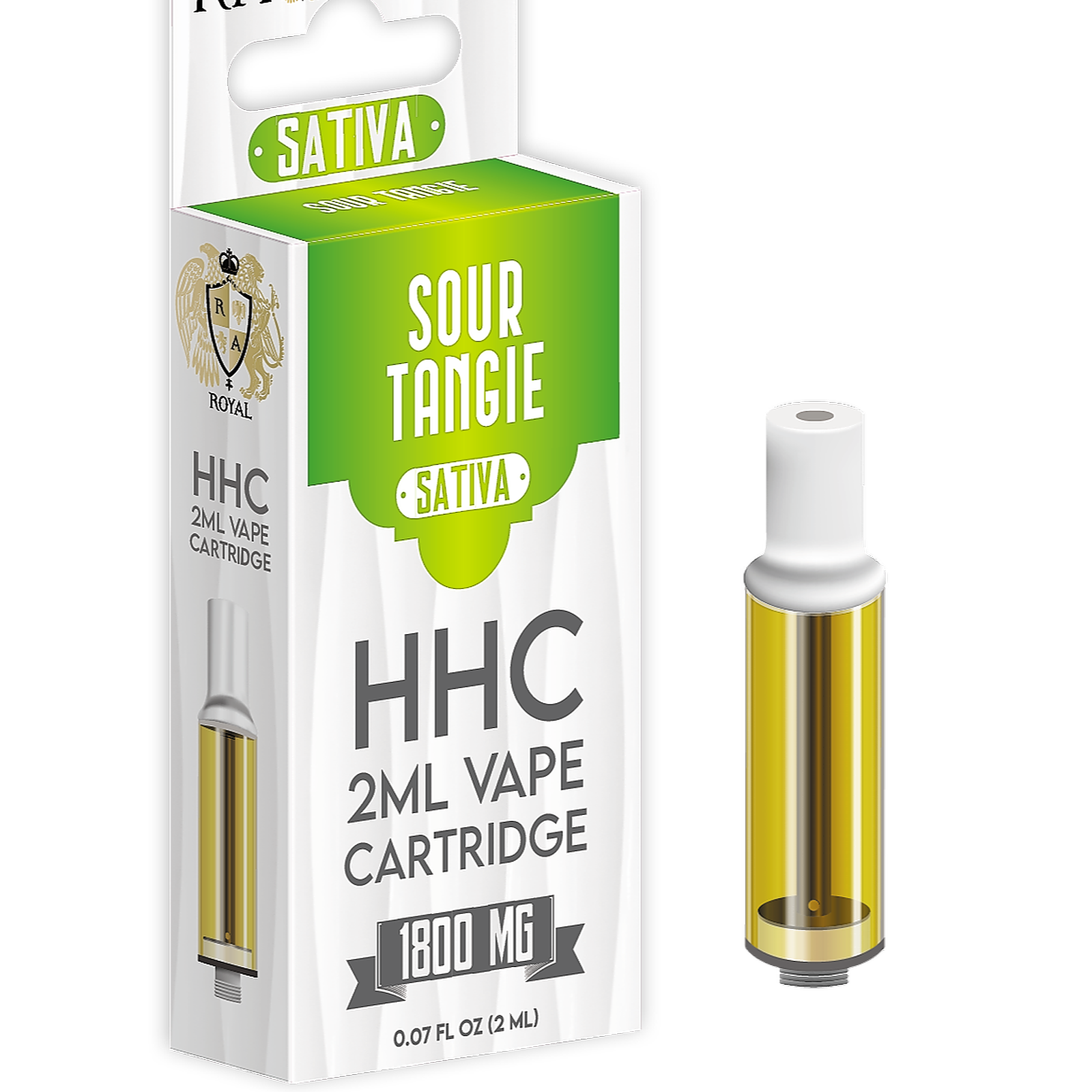 RA Royal: R.A Royal HHC 2ML Cartridge: Sour Tangie (Sativa) | Leafly