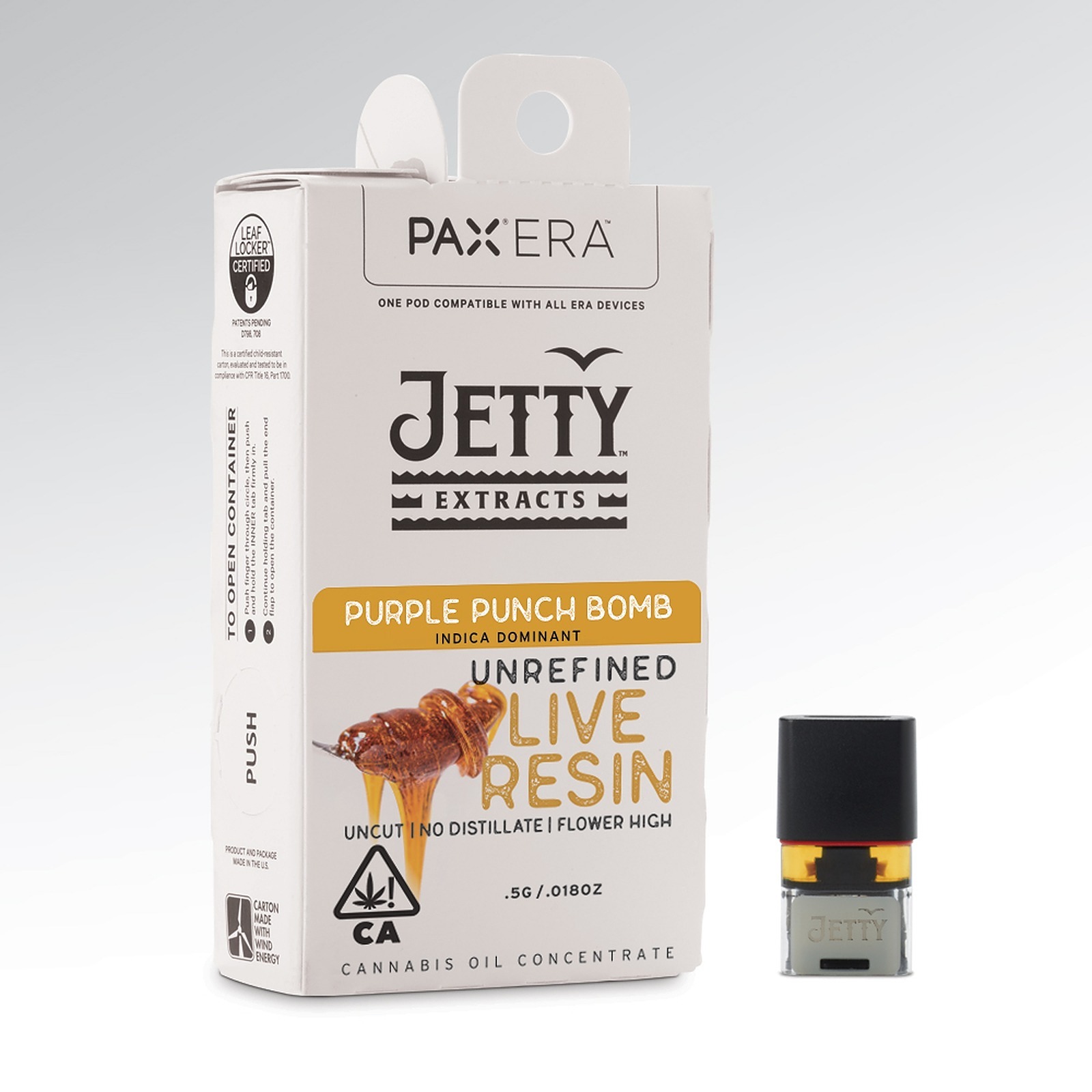 Jetty Extracts Purple Punch Bomb UNREFINED Live Resin PAX Era Pod .5g