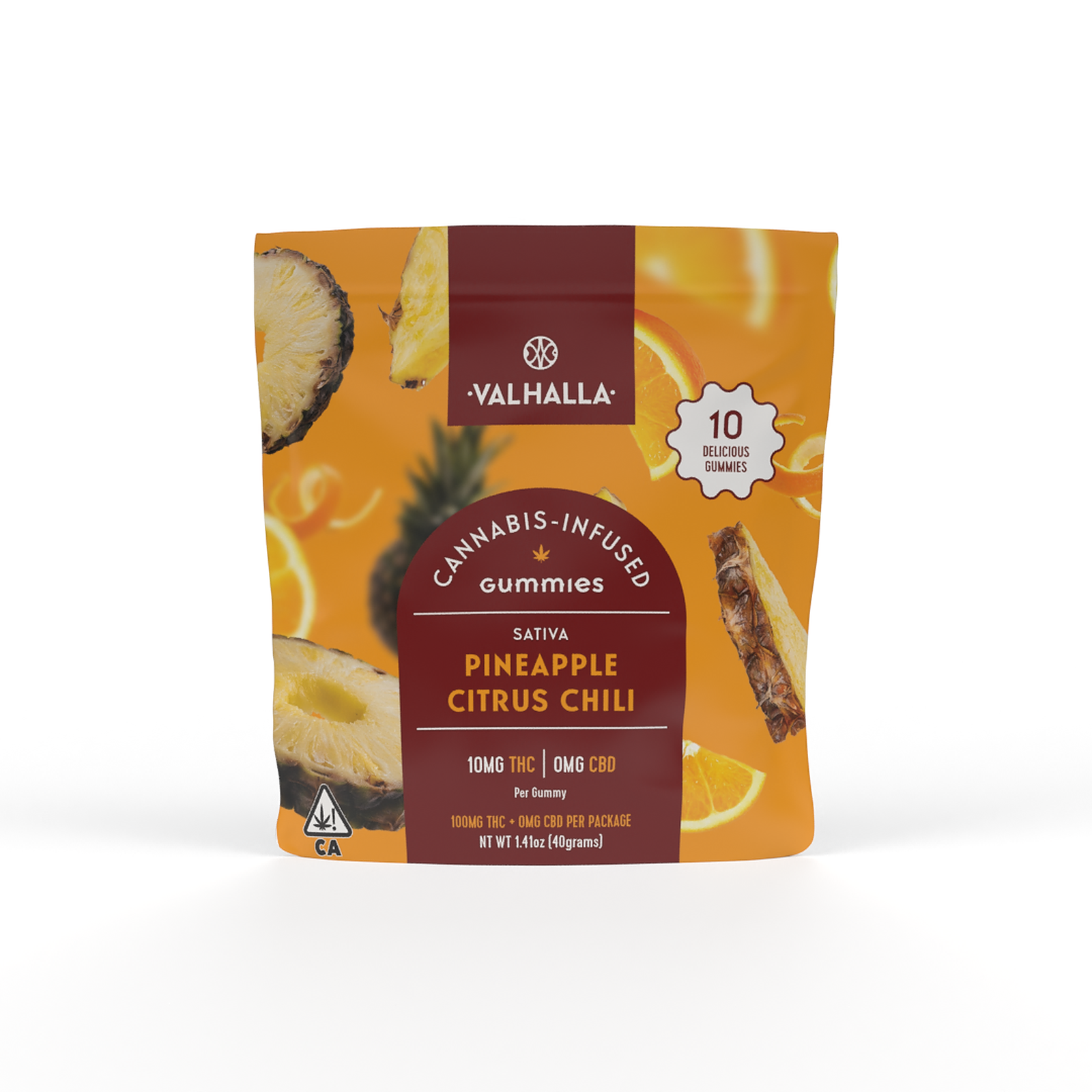 Valhalla Confections: Pineapple Citrus Chili Gummies 100mg 10-pack | Leafly