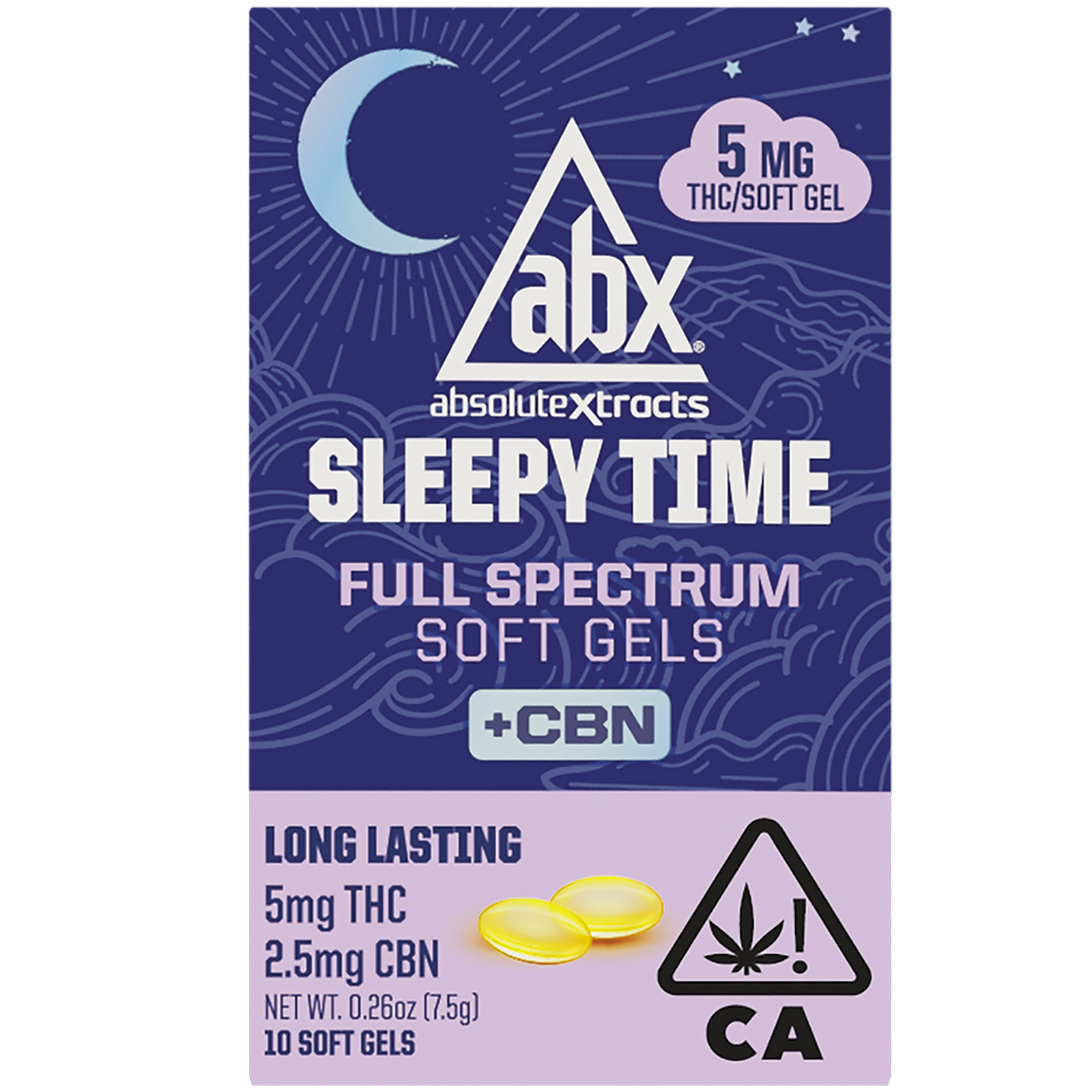 ABX AbsoluteXtracts ABX 5mg Sleepy Time Solventless + CBN Soft Gels 10ct Leafly