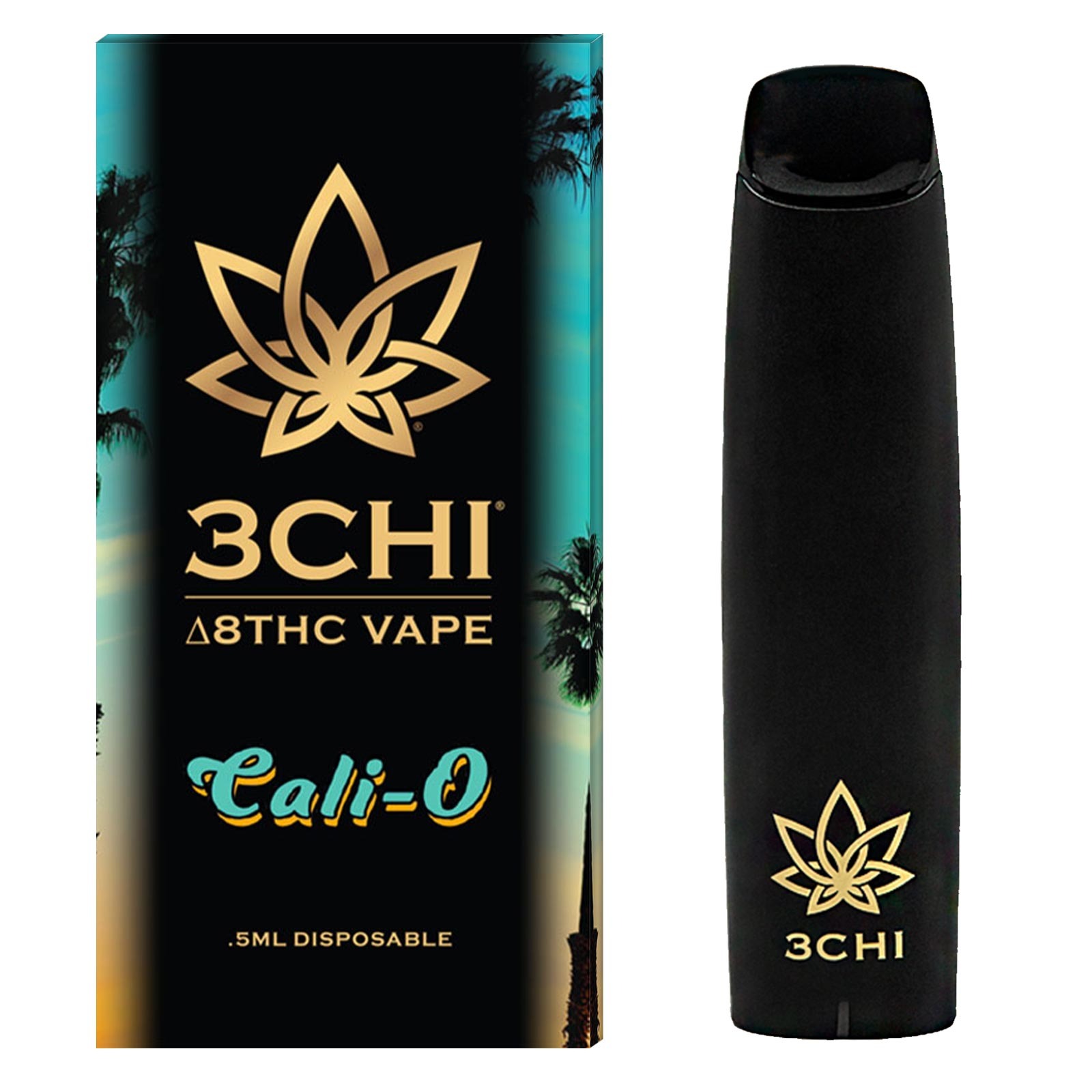 3CHI: Delta 8 THC Disposable Vape Cartridge - Cali-O - 0.5ml | Leafly