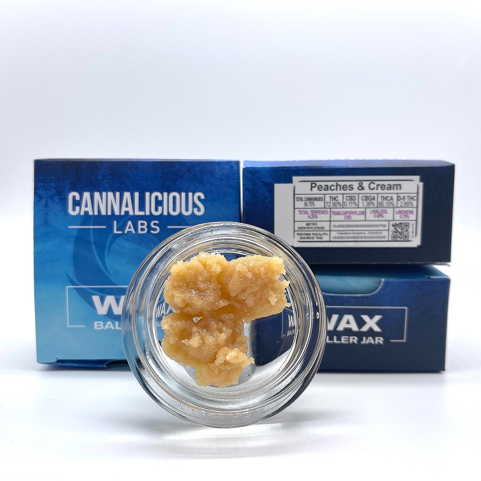 Cannalicious Labs Peaches & Cream Wax 7.0g Baller Jar Leafly