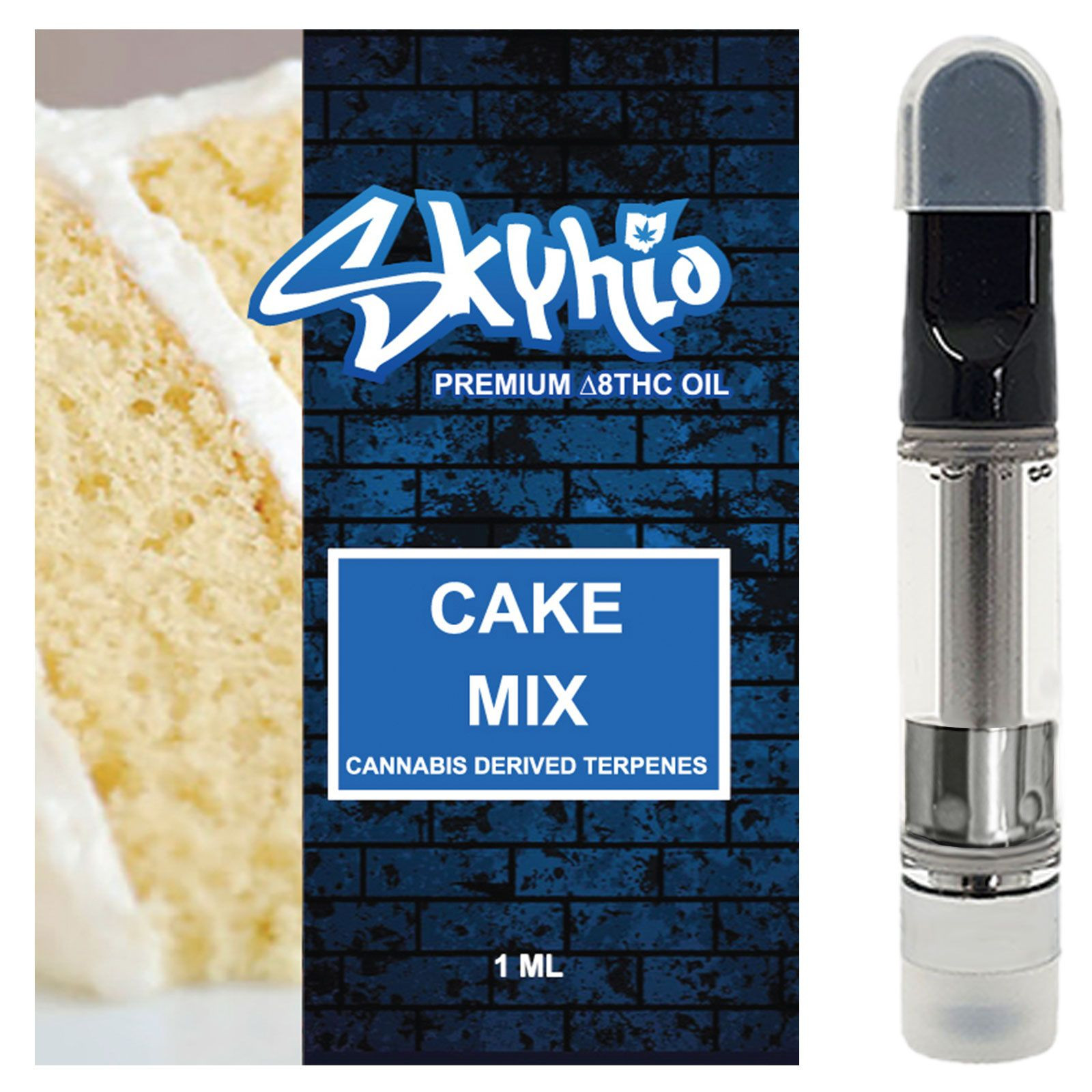 Skyhio Delta 8 THC CDT Vape Cartridge Cake Mix Leafly
