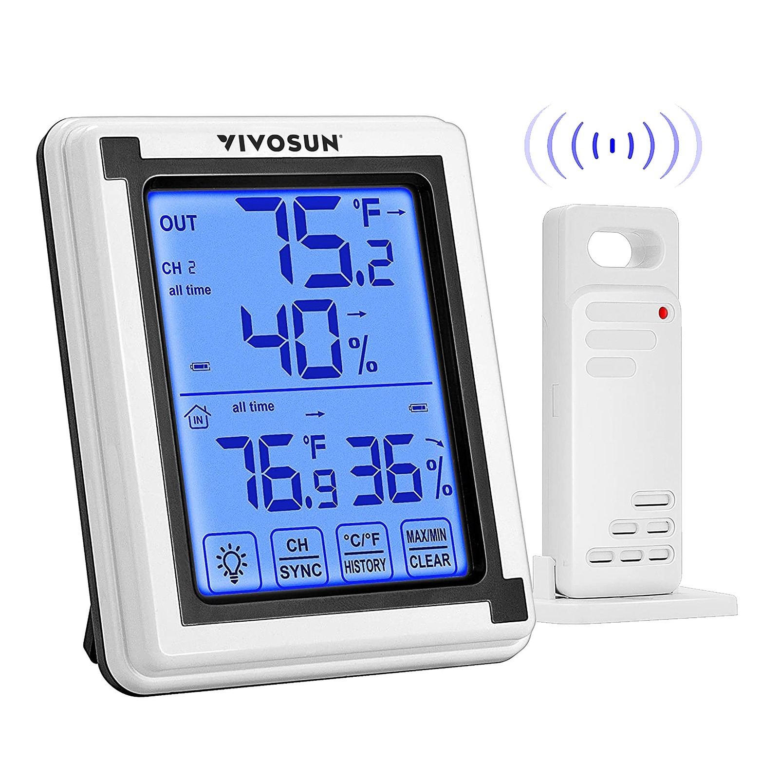VIVOSUN VIVOSUN Digital Hygrometer Indoor Outdoor Thermometer Leafly