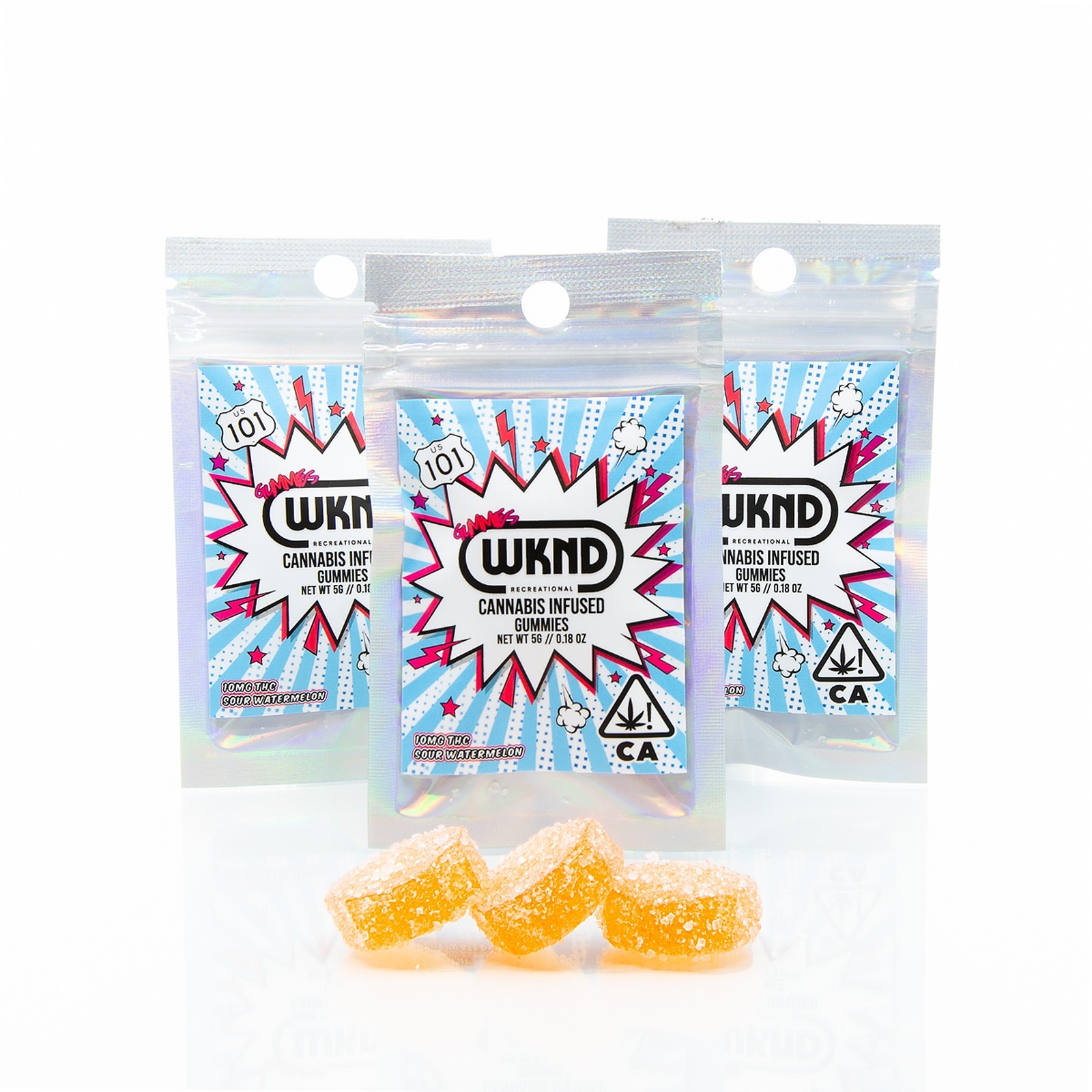 WKND Recreational: Sour Watermelon Gummy Single 10mg | Leafly