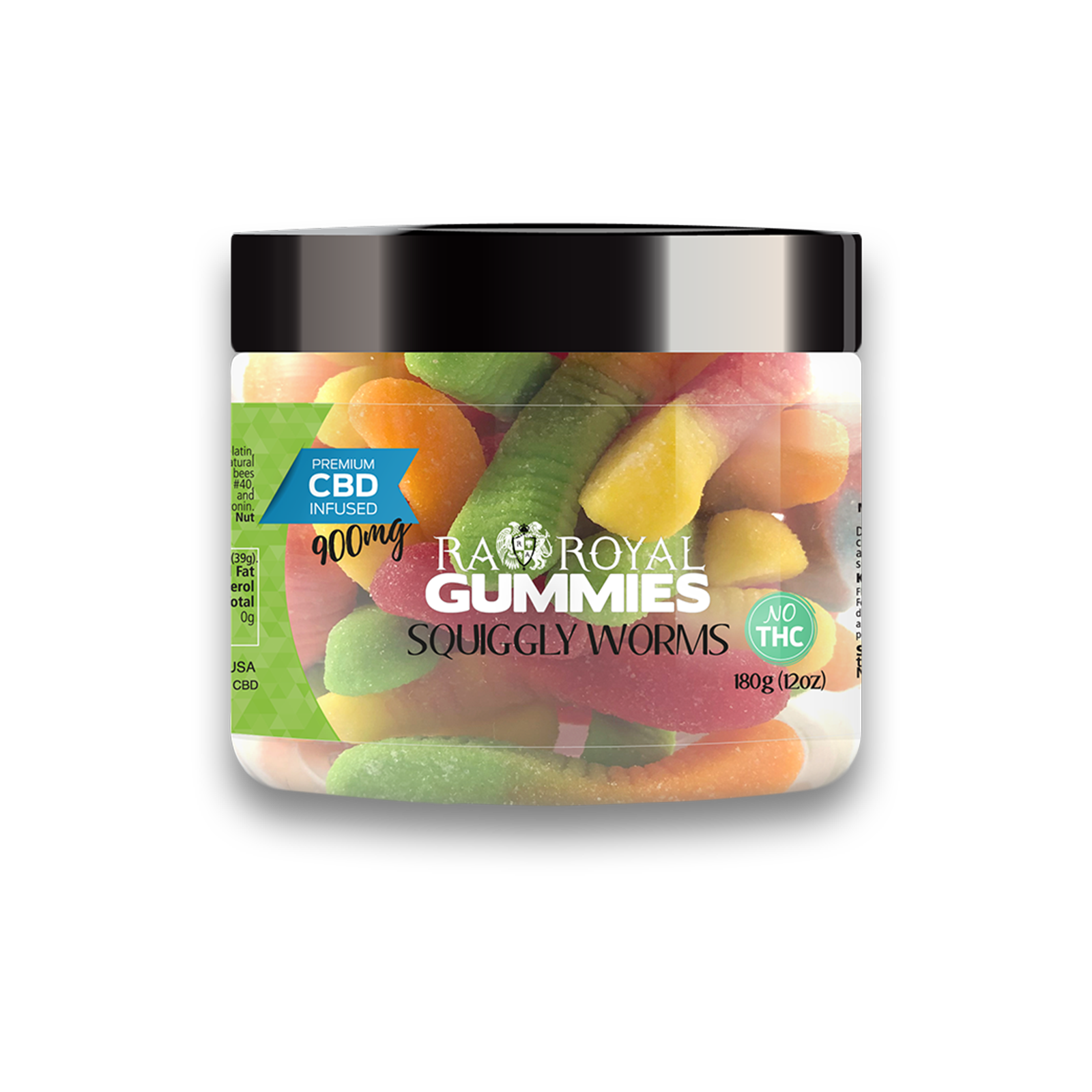 RA Royal R.A. Royal Gummies CBD Squiggly Worms Gummy Jar (900 MG