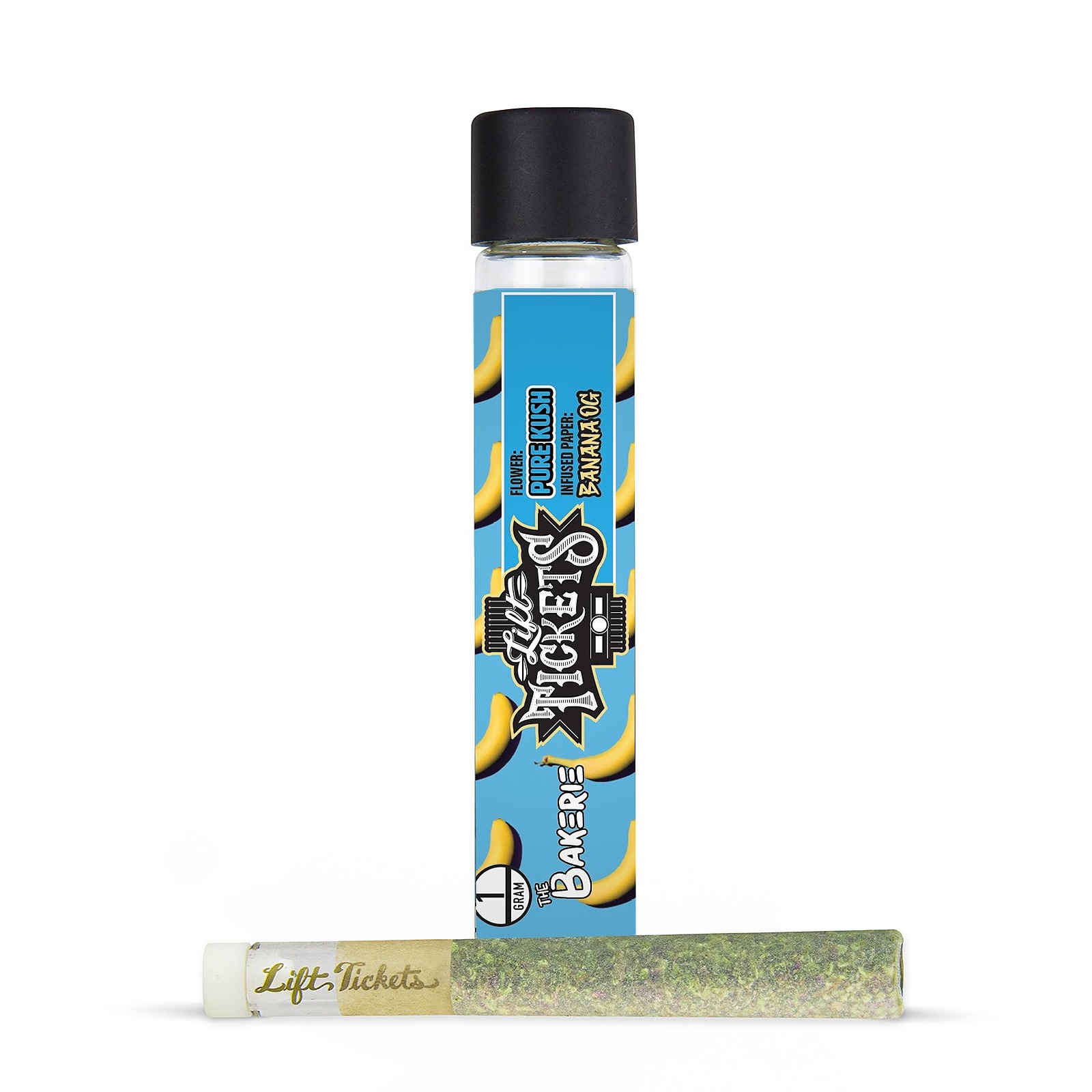 Lift Tickets Pure Kush x Banana OG Glass Tip Infused PreRoll 1g