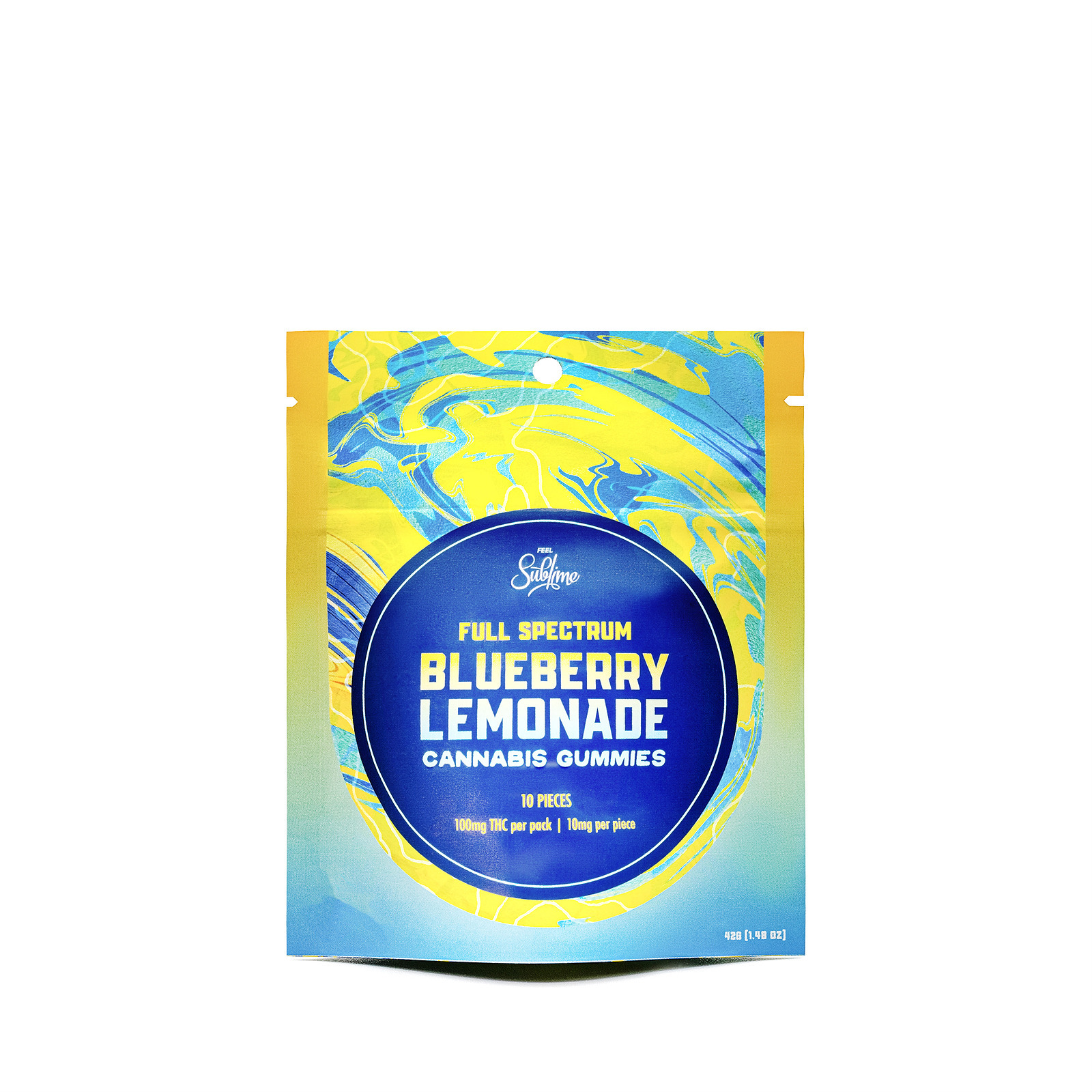 Sublime Brands Blueberry Lemonade Full Spectrum RSO Gummies 100mg Leafly