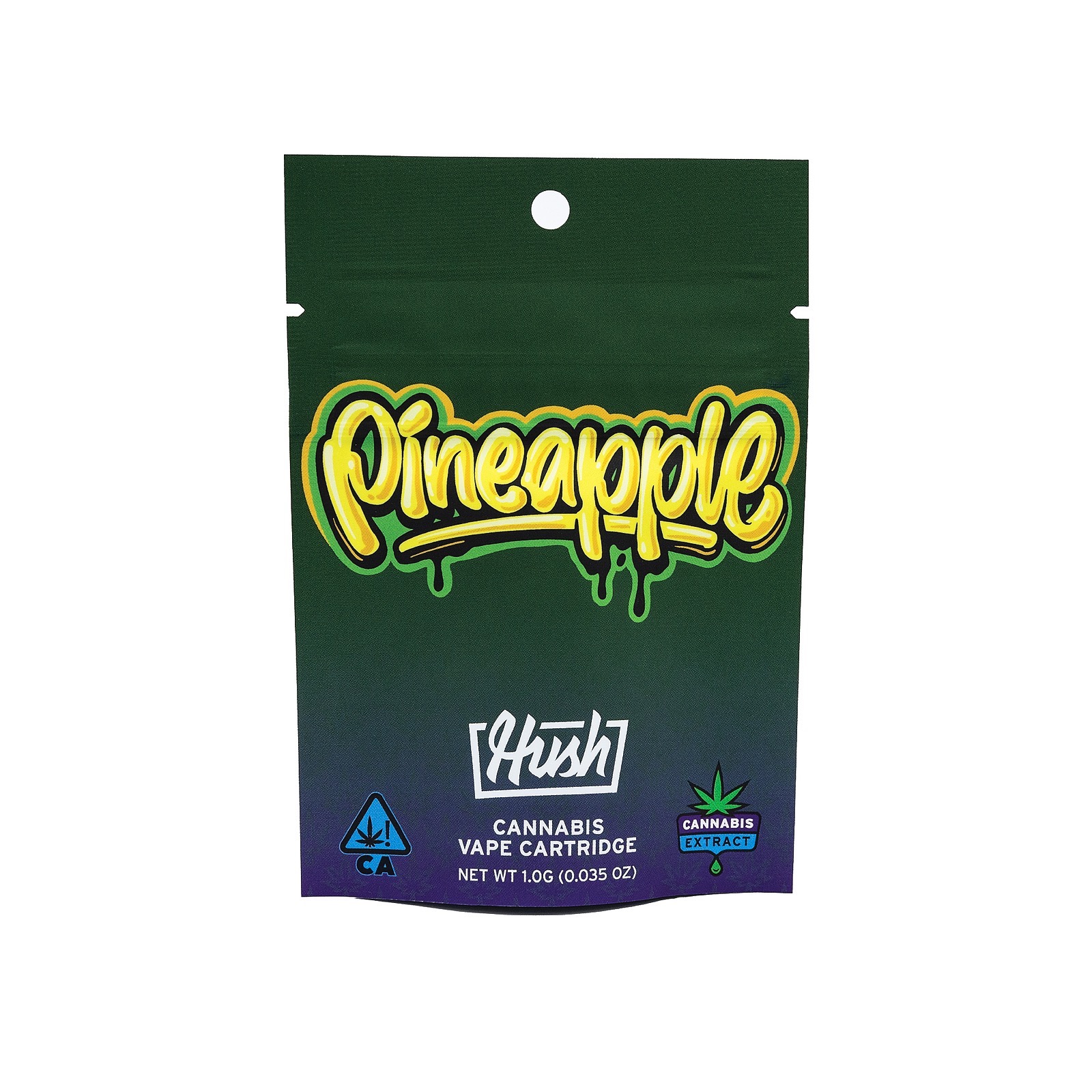 HUSH Pineapple Flavored Distillate Vape Cartridge 1g Leafly