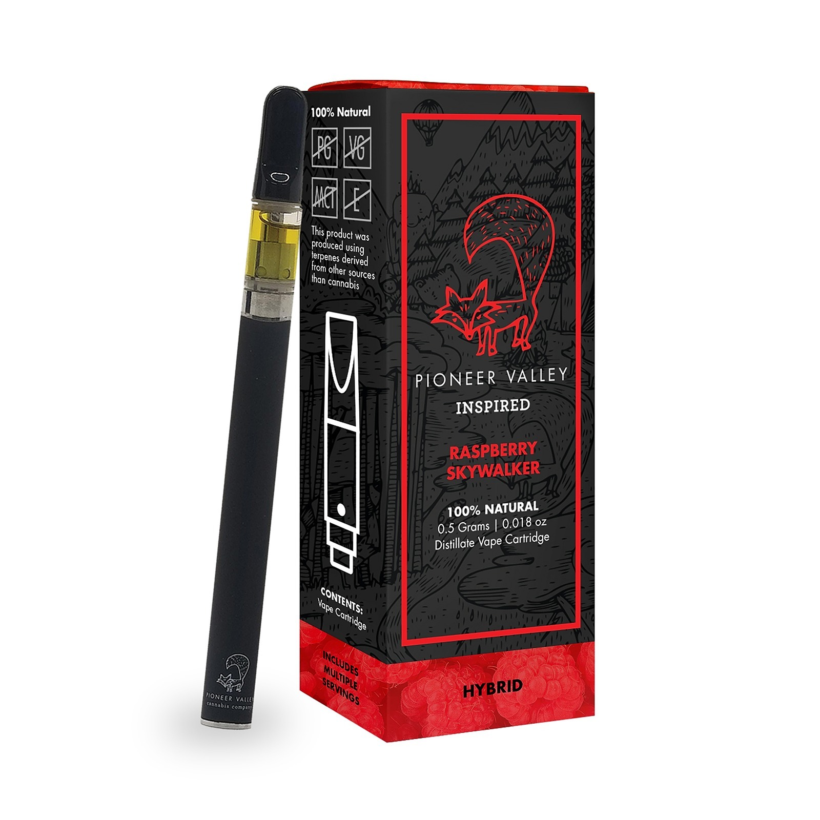 Pioneer Valley Cannabis, Co.: Raspberry Skywalker OG Vape Cartridge 500mg