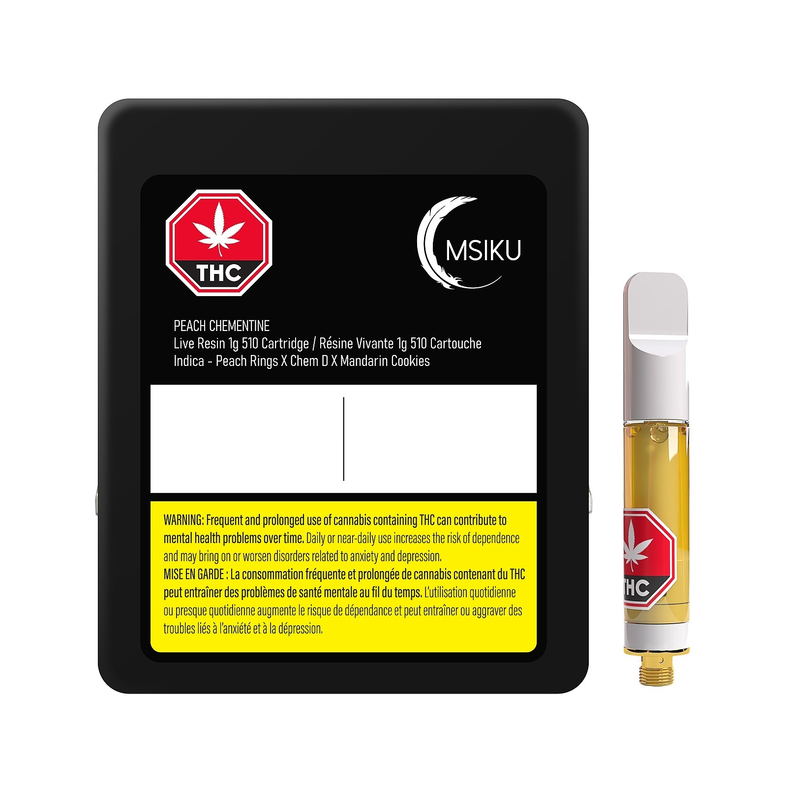 MSIKU Peach Chementine Live Resin 510 Vape Cart Leafly