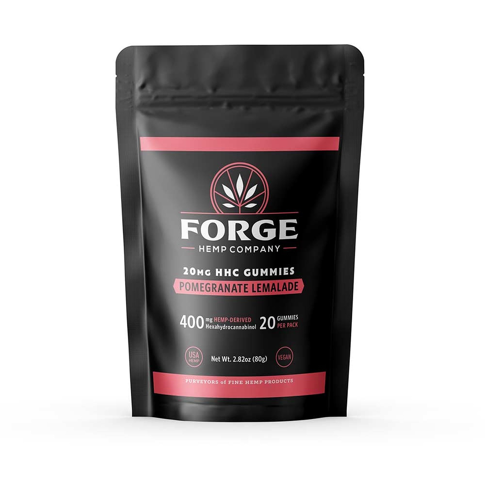 Forge Hemp Company - Premium HHC, CBD, CBN & Delta-8 THC: 20-Piece HHC Gummies (400mg), Pomegranate Lemalade | Leafly