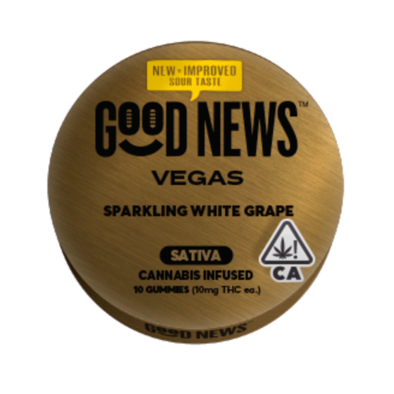 Good News Vegas Sparkling White Grape Sour Gummies Leafly
