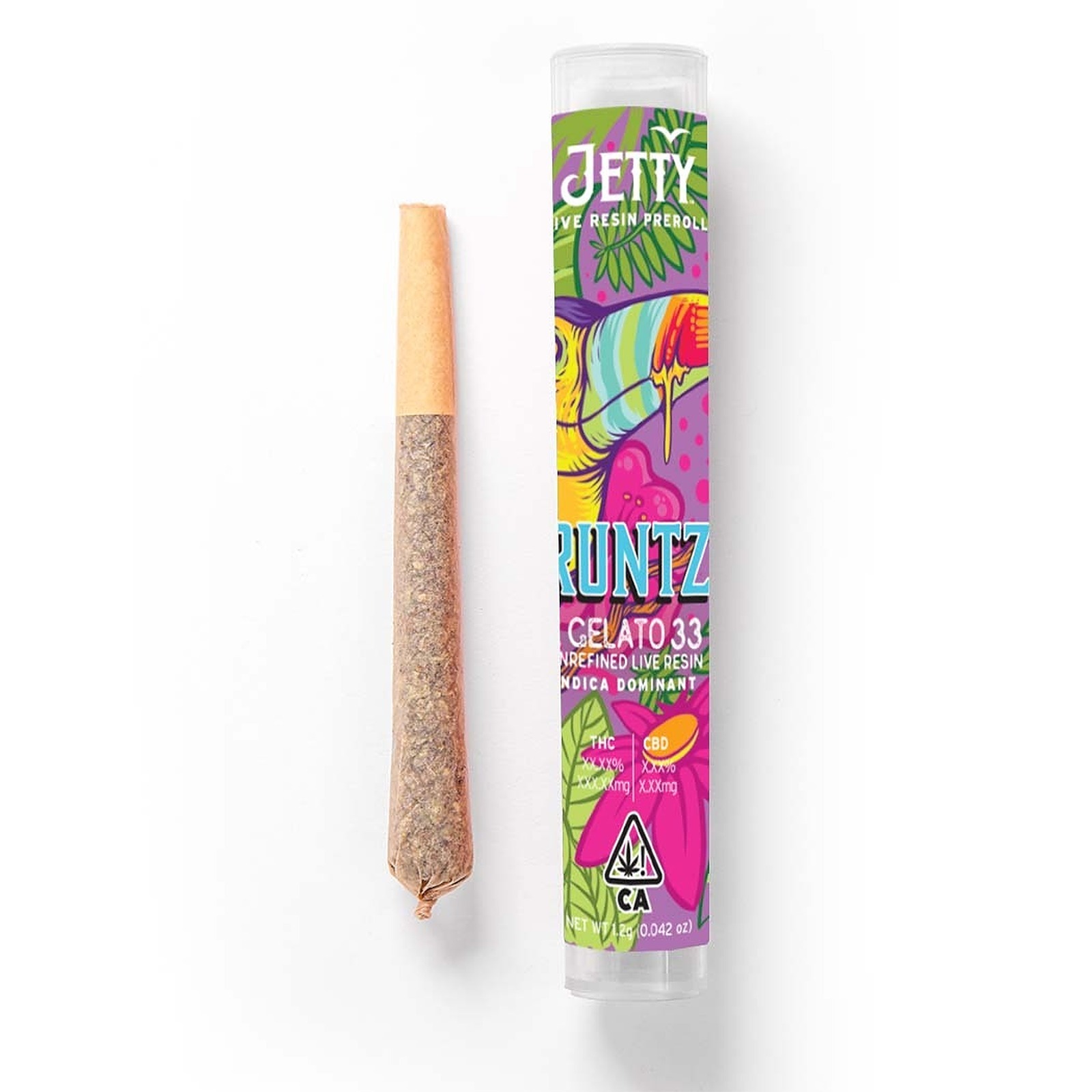 Jetty Extracts Runtz x Gelato 33 UNREFINED Live Resin Infused Preroll