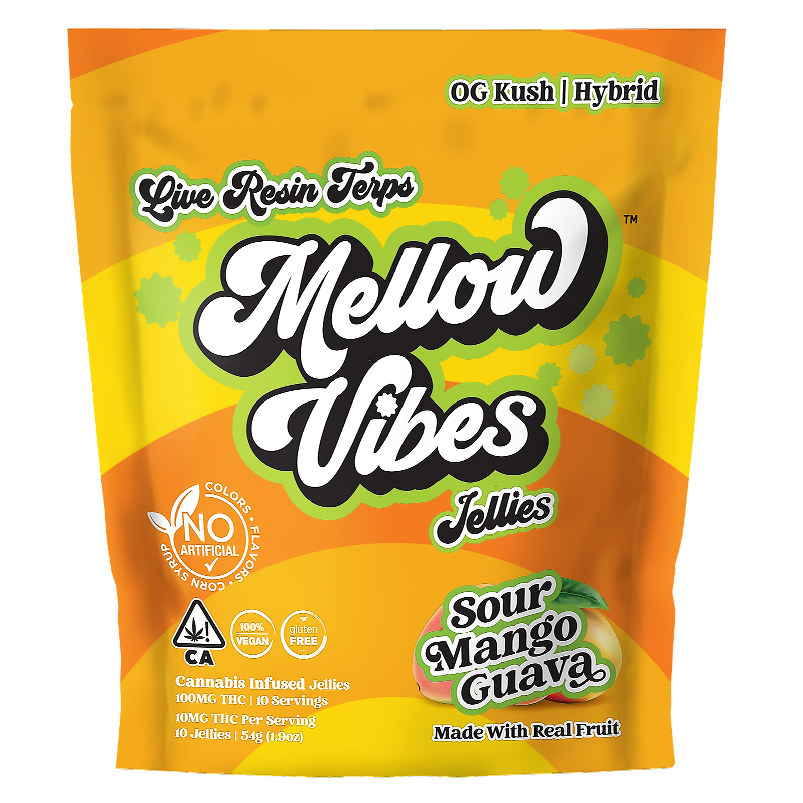 Mellow Vibes Mellow Vibes Jellies Sour Mango Guava 10 Pack 100mg Leafly
