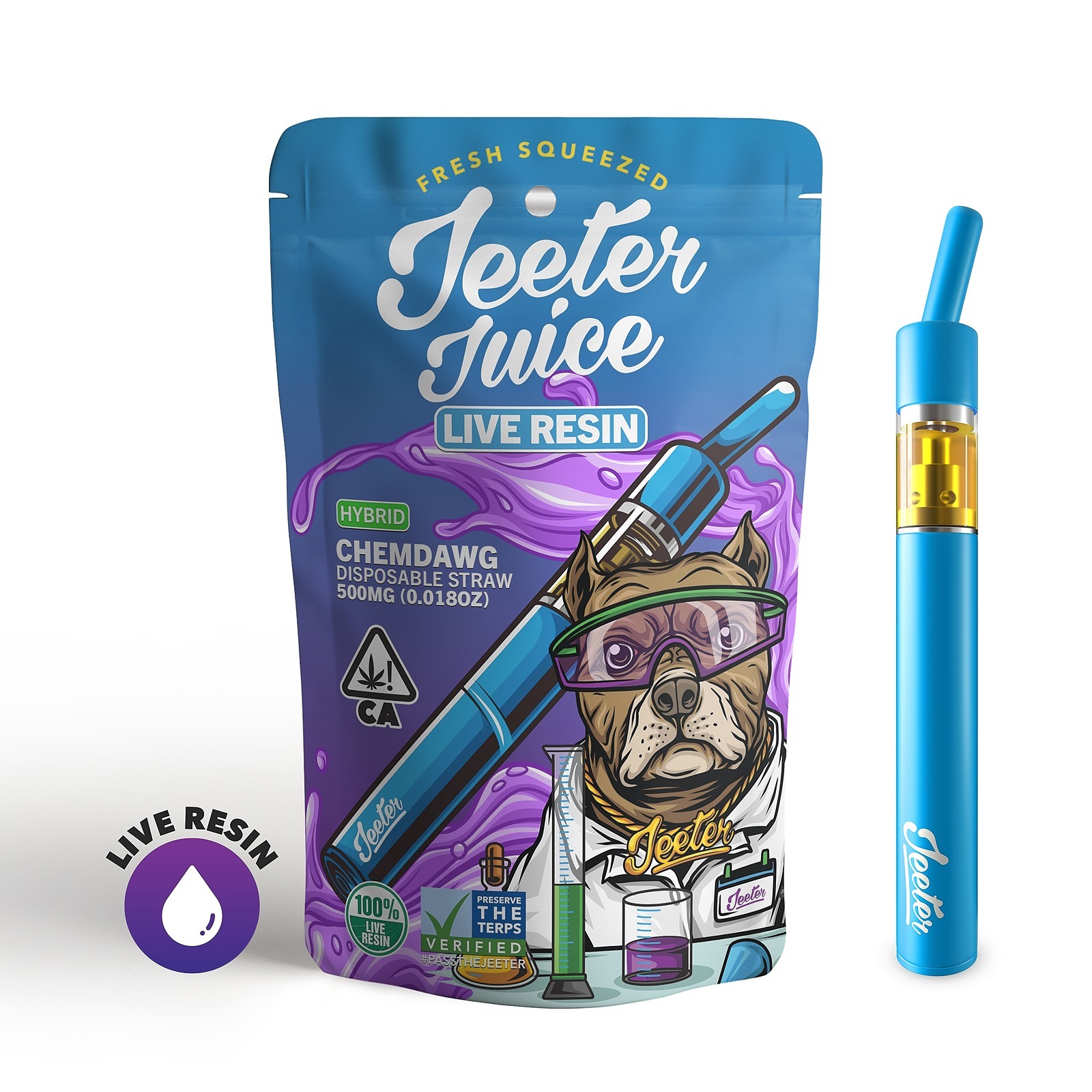 Jeeter: Chemdawg Jeeter Juice Disposable Live Resin Straw 500mg | Leafly