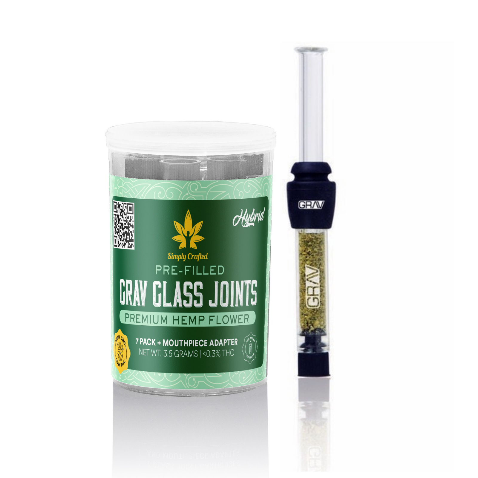 Simply Crafted Prefilled Glass Joints CBD Flower Hybrid Leafly