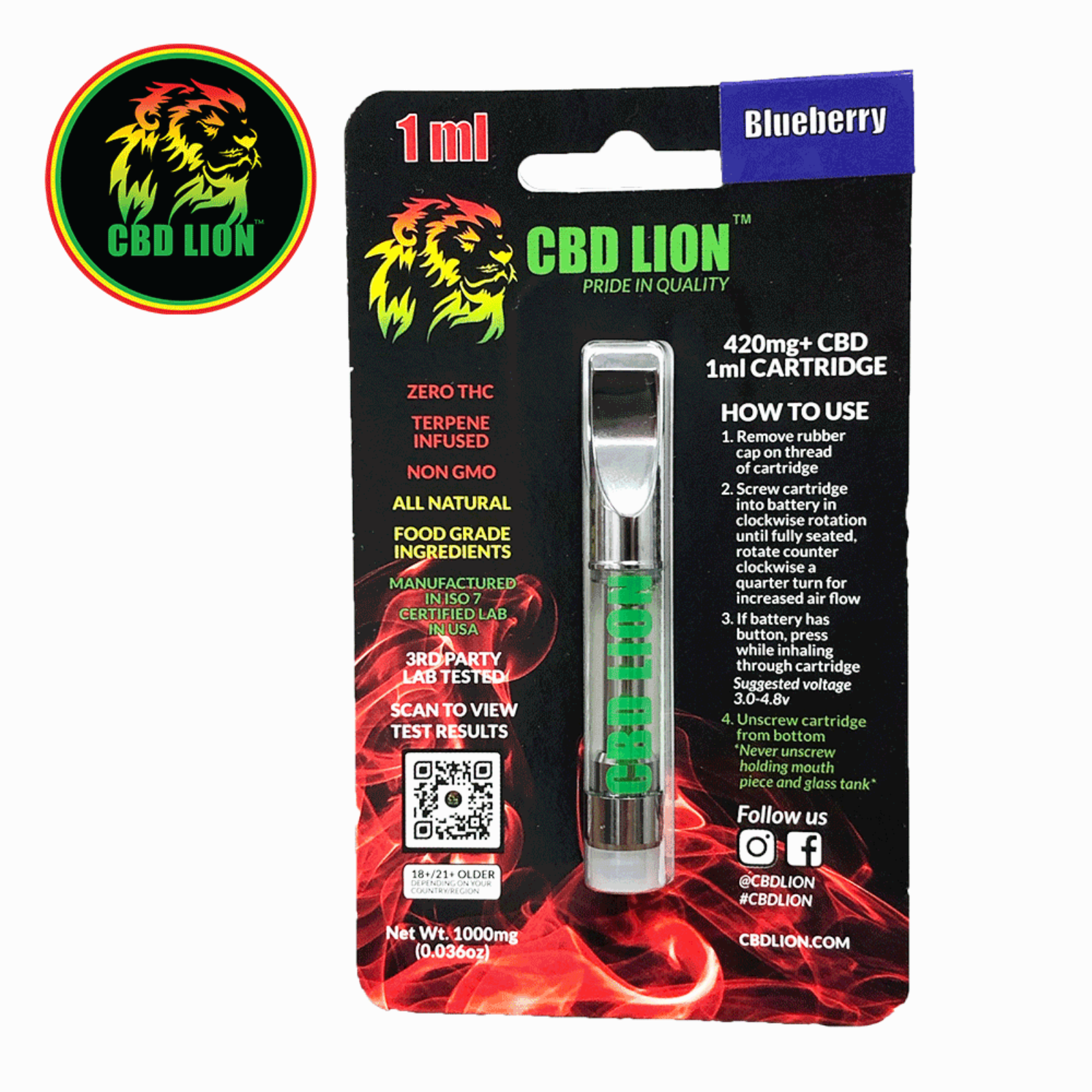 420mg Blueberry CBD Disposable Cartridge Leafly