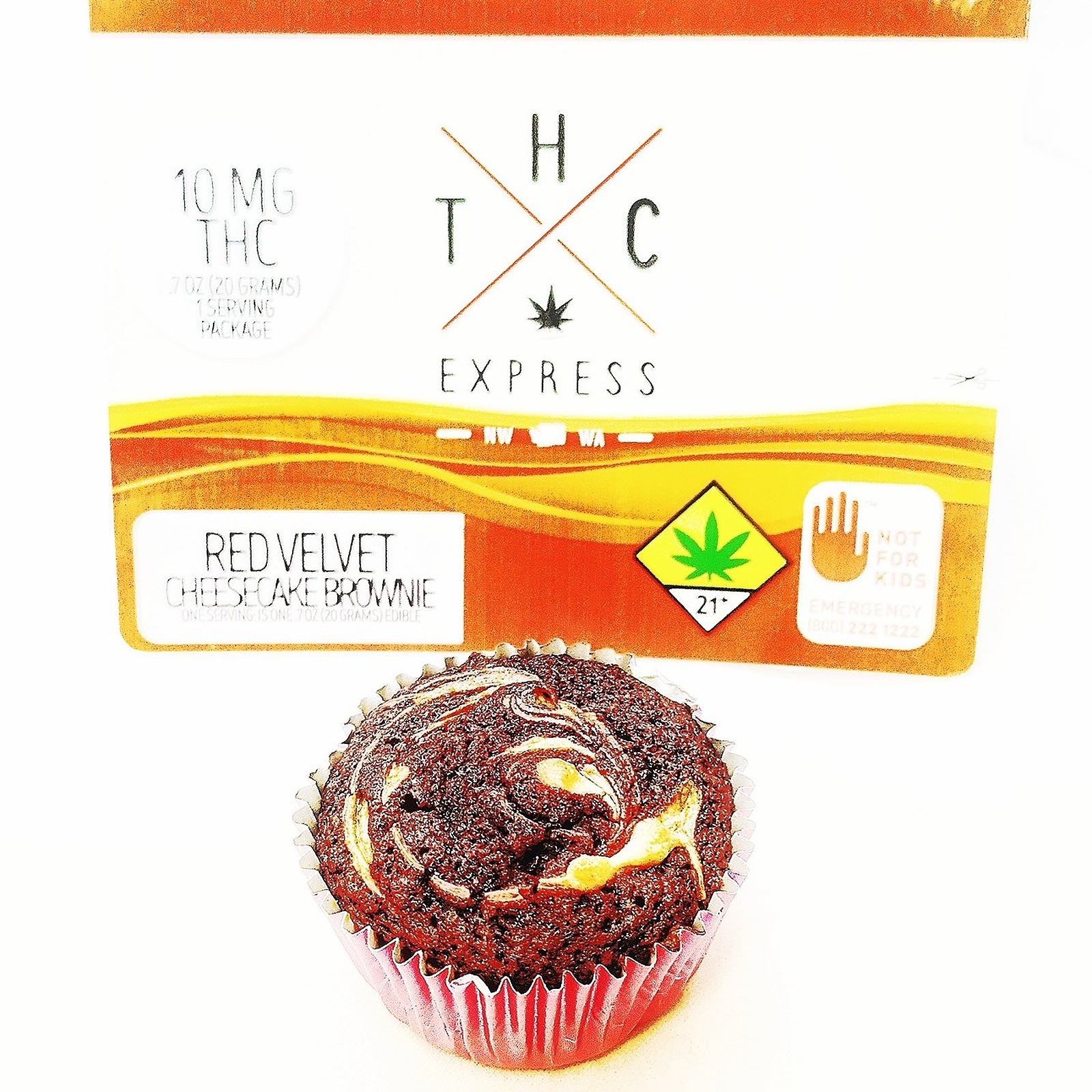 THC Express Red Velvet Cheesecake Swirl Brownie 10mg Single Leafly