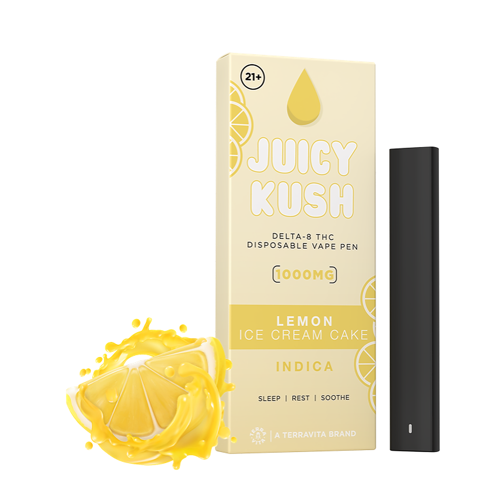 Juicy Kush (20 OFF CODE LEAF20) Delta8 Vape Lemon Ice Cream Cake