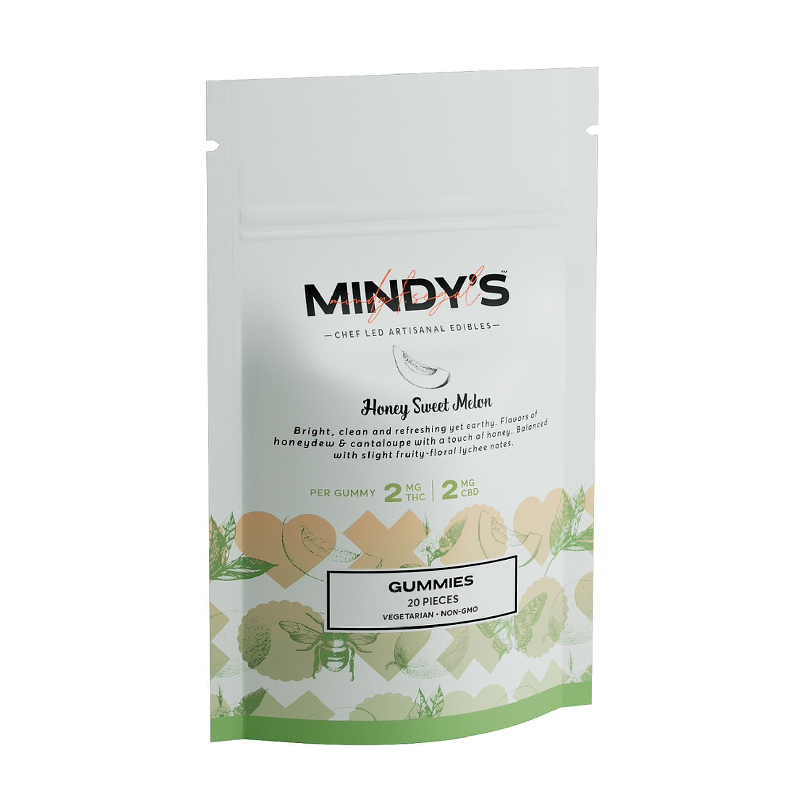 Mindy's Edibles 11 Honey Sweet Melon Gummies 40mg 20pack Leafly
