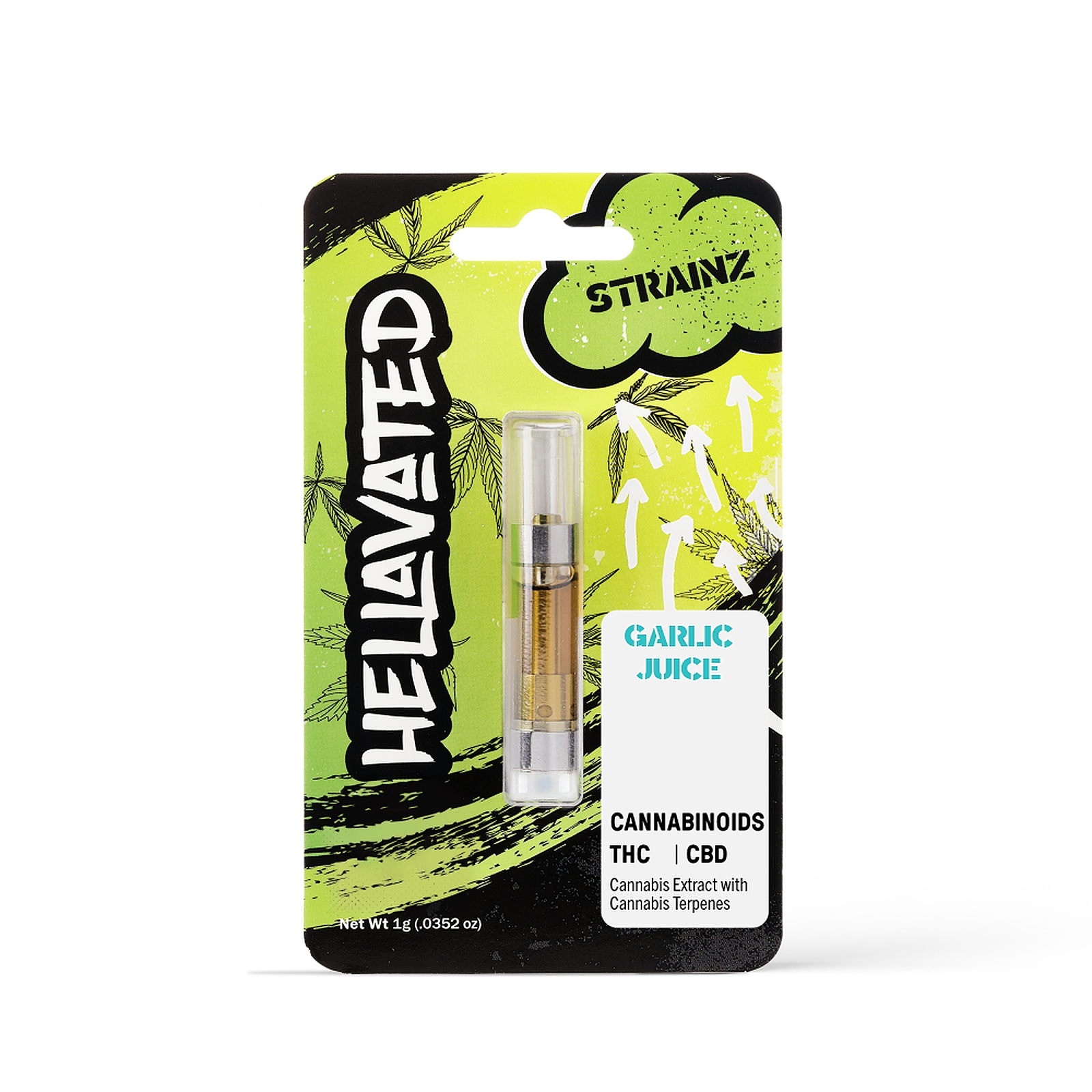 Hellavated Garlic Juice Strainz Cartridge 1g Leafly