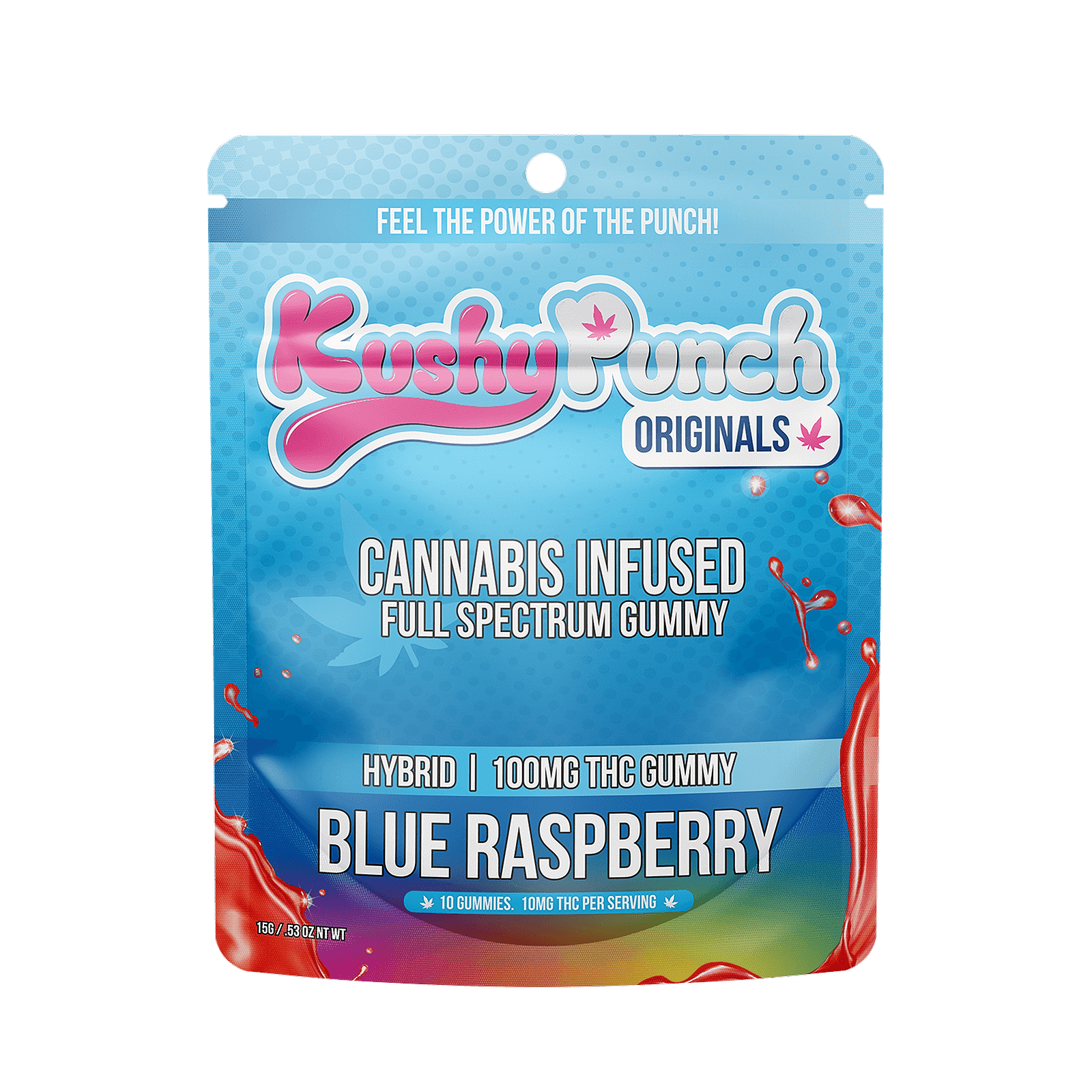 Kushy Punch: KUSHY PUNCH - HYBRID BLUE RASPBERRY GUMMY 100MG | Leafly