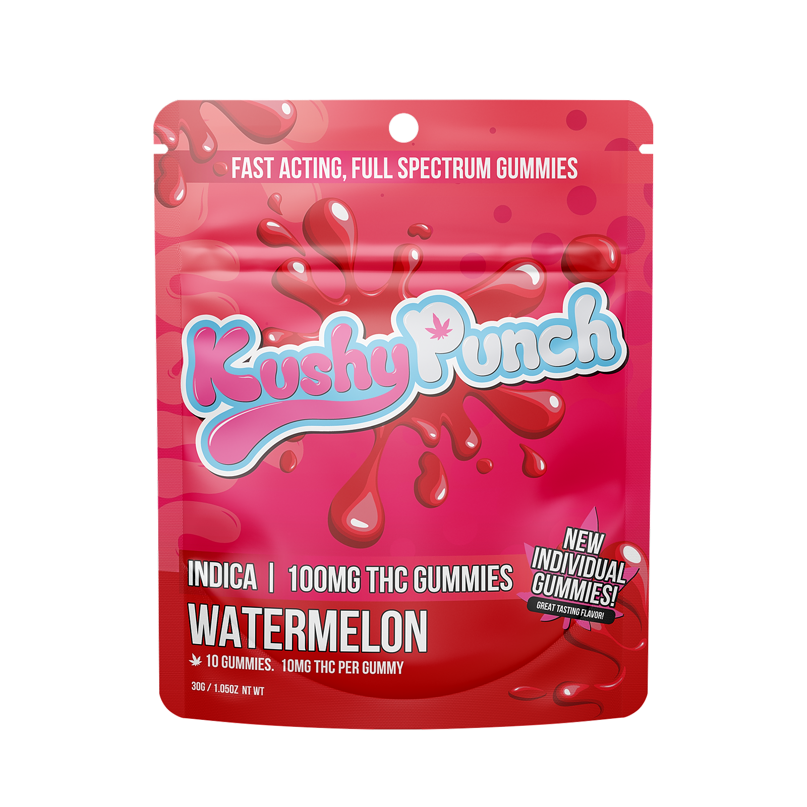 Kushy Punch: KUSHY PUNCH - INDICA WATERMELON 100MG Individuals | Leafly