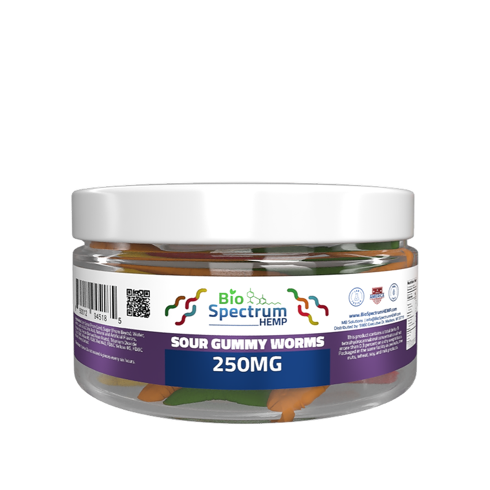 BioSpectrum Hemp: BioSpectrum Hemp Sour Worms 250mg | Leafly