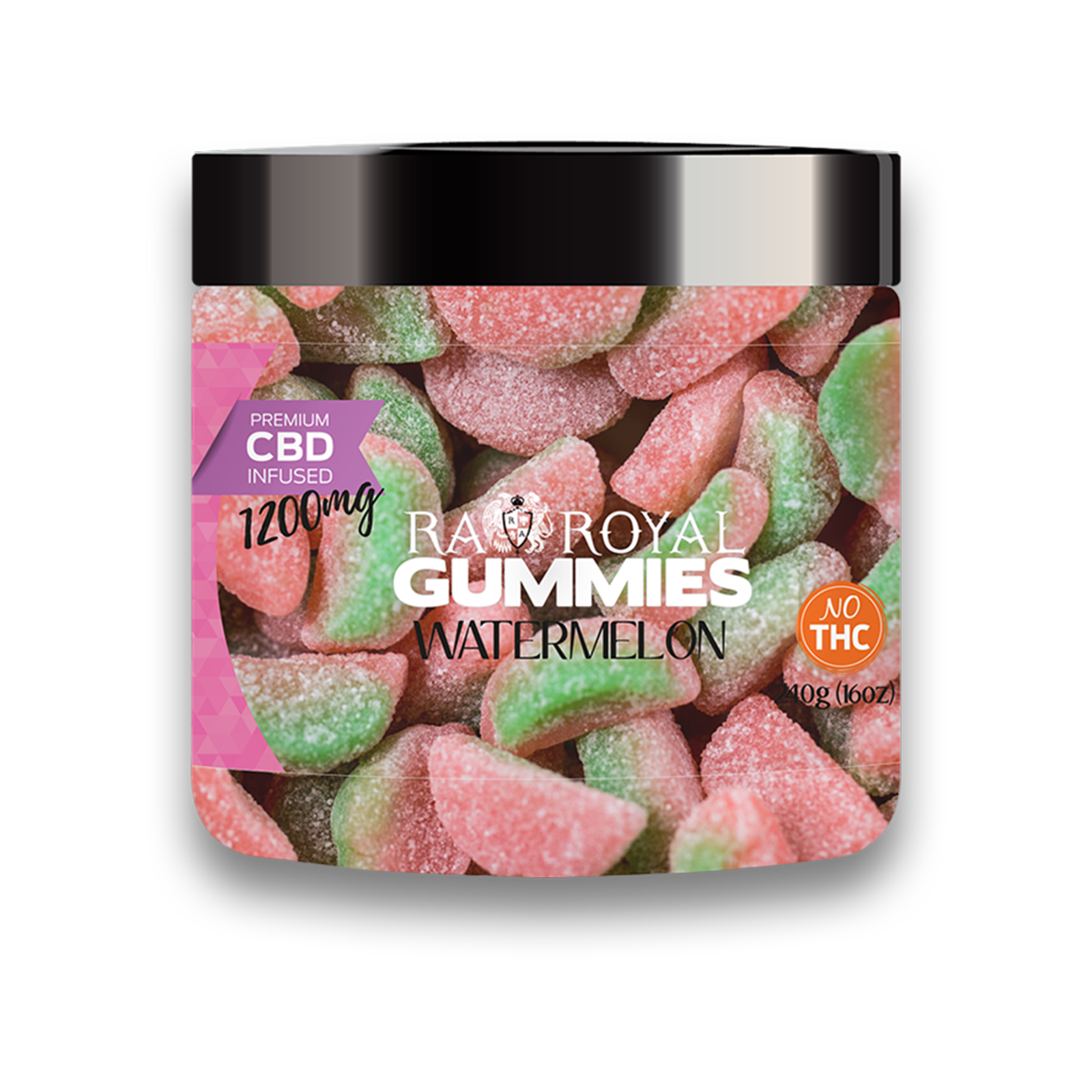 RA Royal: R.A. Royal Gummies: CBD Watermelon Gummy Jar (1200 MG) | Leafly