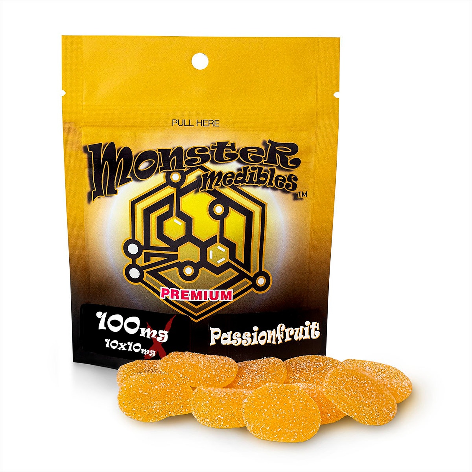 Monster Xtracts (REC) Passionfruit 10x10mg Gummies Leafly