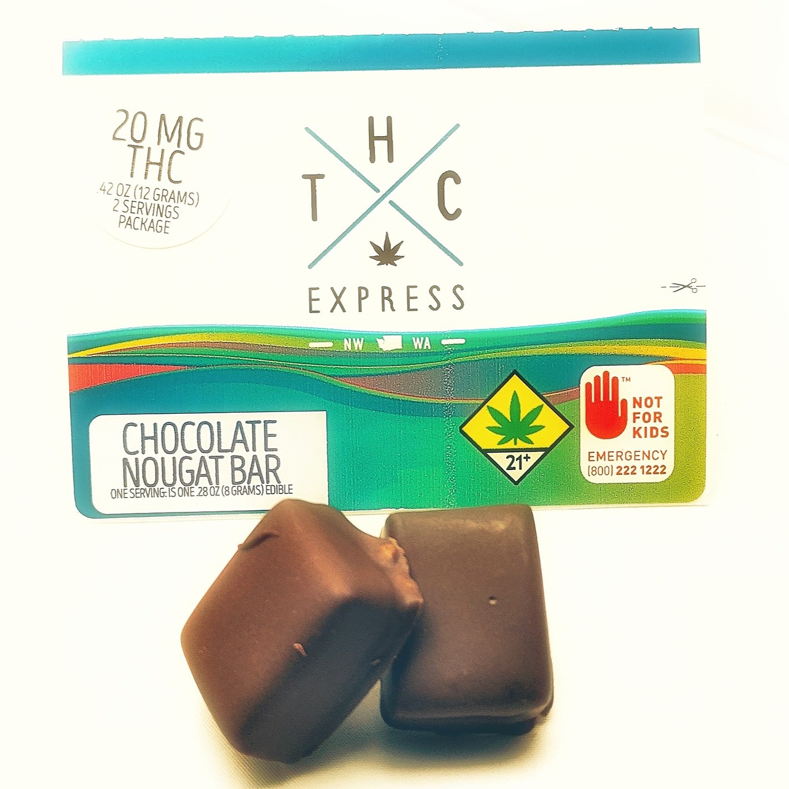 Chocolate Nougat Bars 20mg 2Pack Leafly