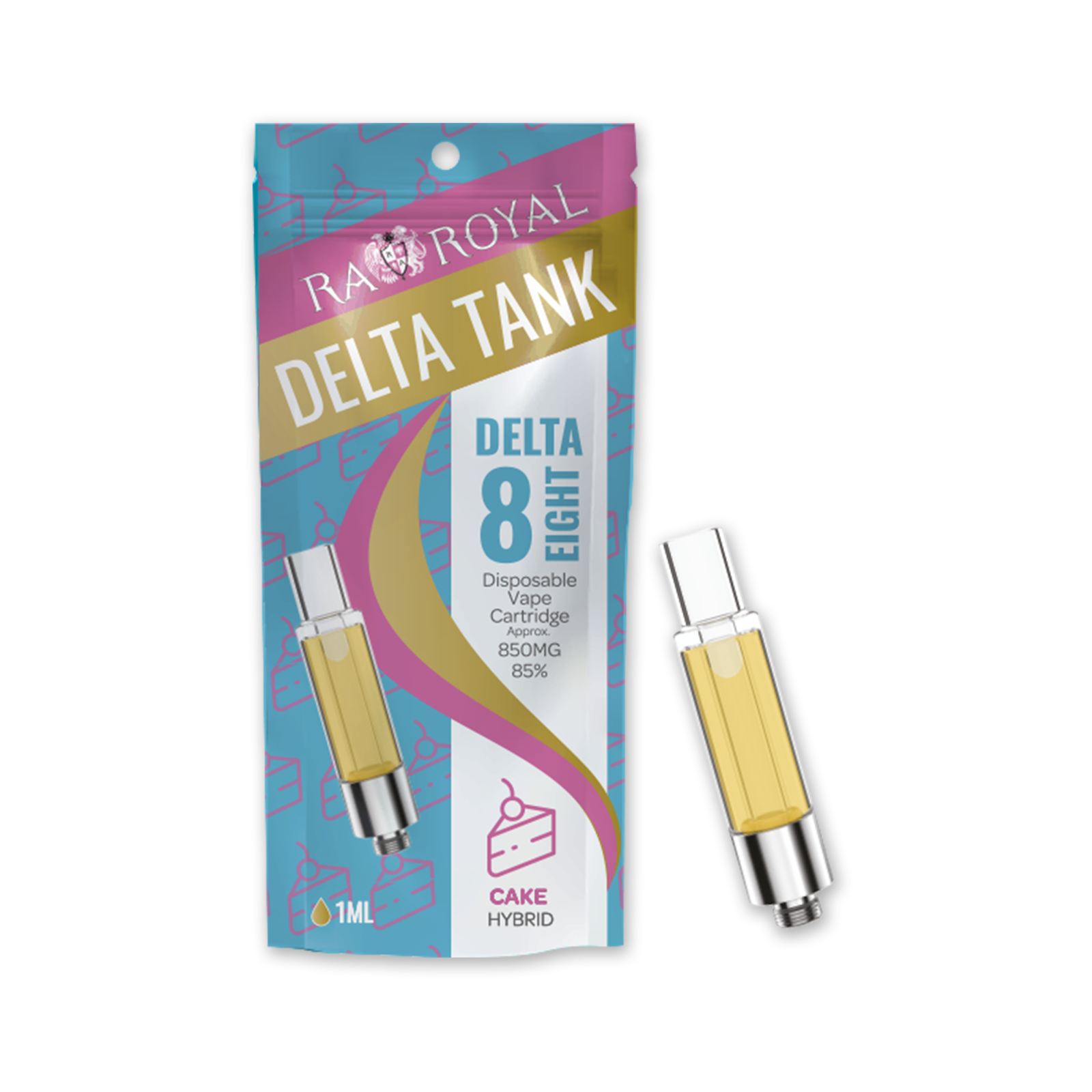 RA Royal: R.A. Royal Delta-8 Vape Tank: Cake (Hybrid)