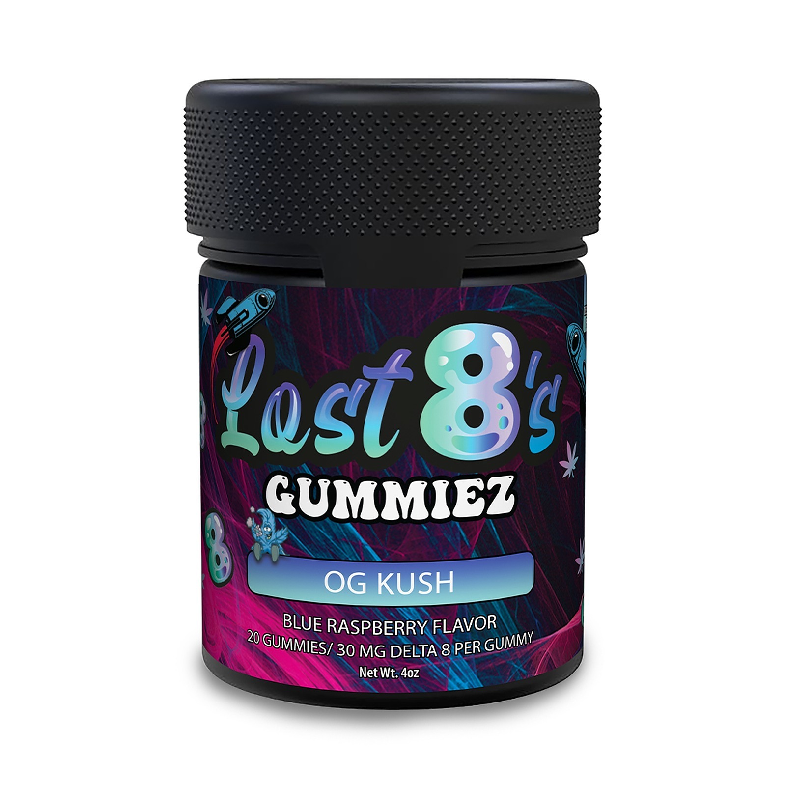 Lost8's OG Kush Delta 8 THC Gummies (Blue Raspberry Flavor) Leafly