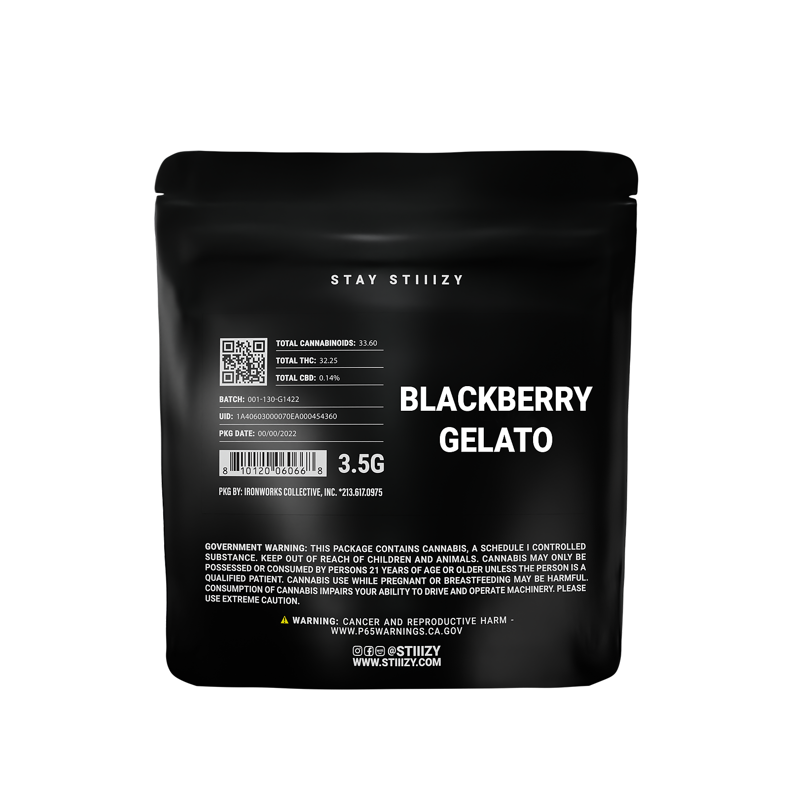 STIIIZY: BLACKBERRY GELATO - BLACK LABEL 3.5G | Leafly