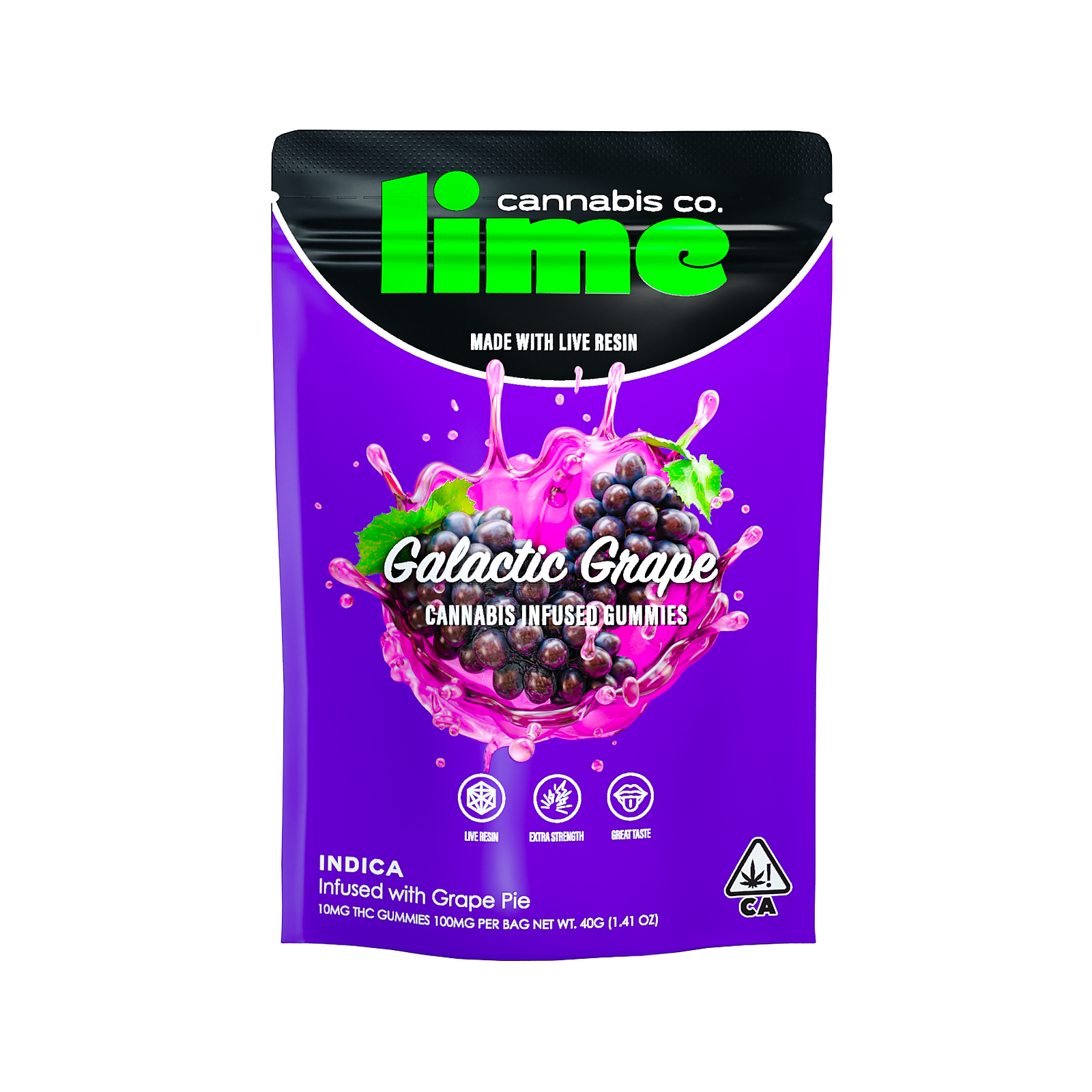 Lime: 100mg Gummies | Galactic Grape | Leafly