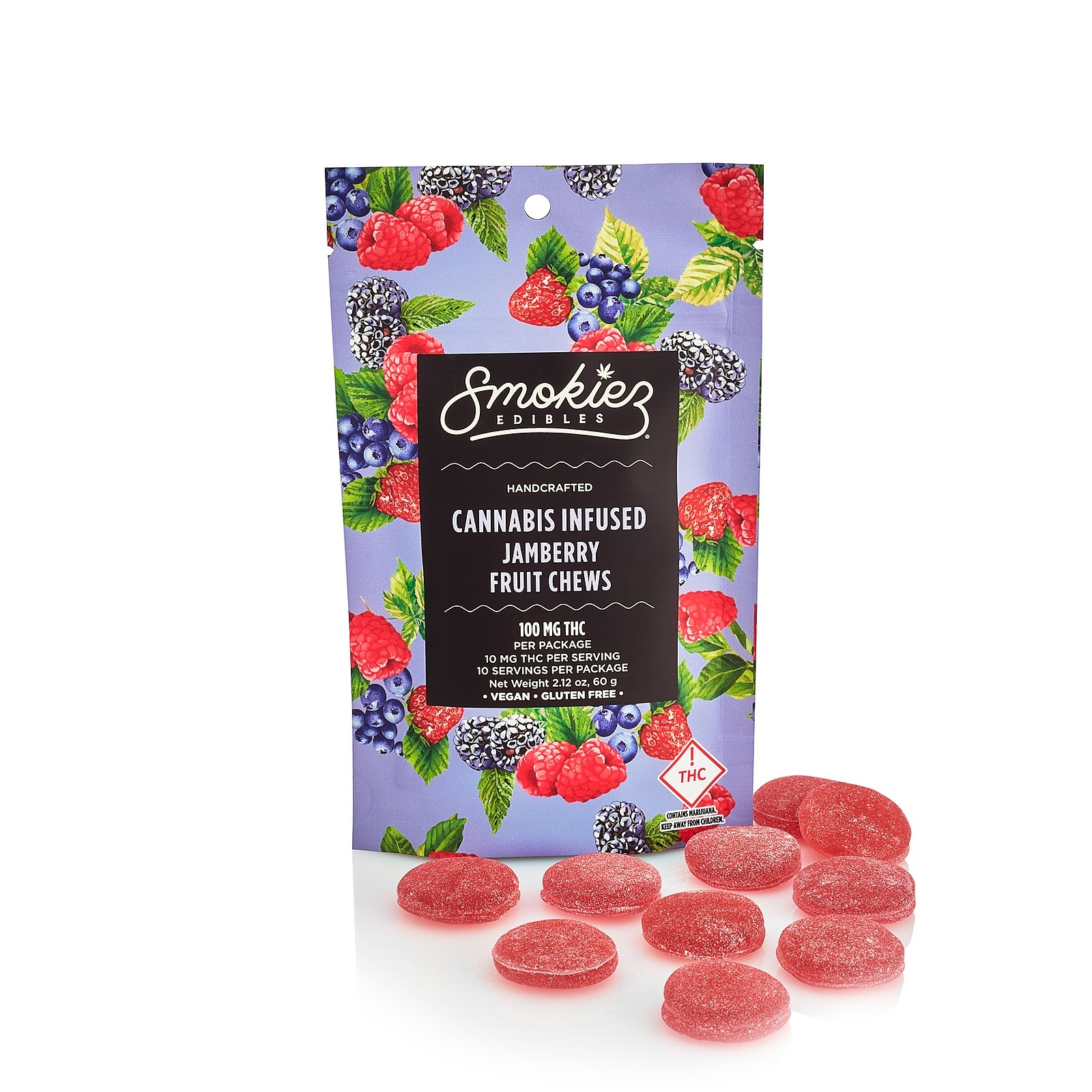 Smokiez Edibles Jamberry Fruit Chews, 100 mg CO Leafly