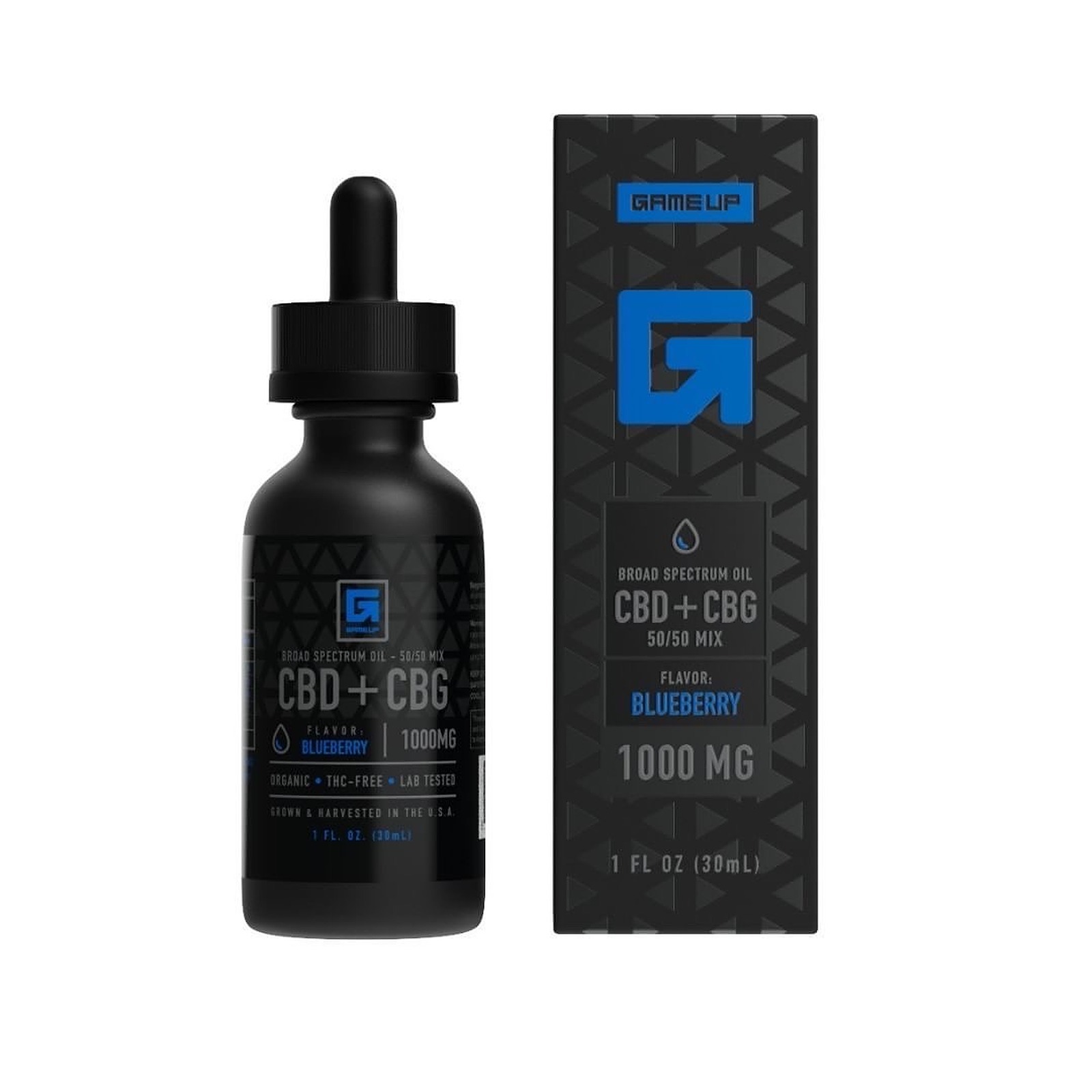 GAME UP® Nutrition 1000mg Blueberry CBD+CBG Oil (Broad Spectrum) Leafly