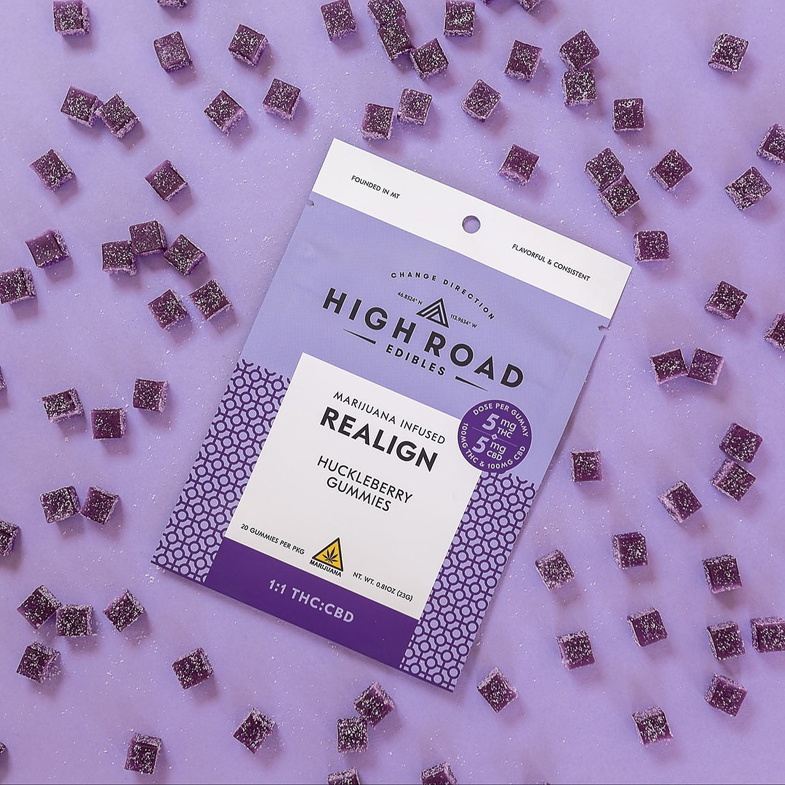 Realign Huckleberry Gummies 1:1 THC:CBD