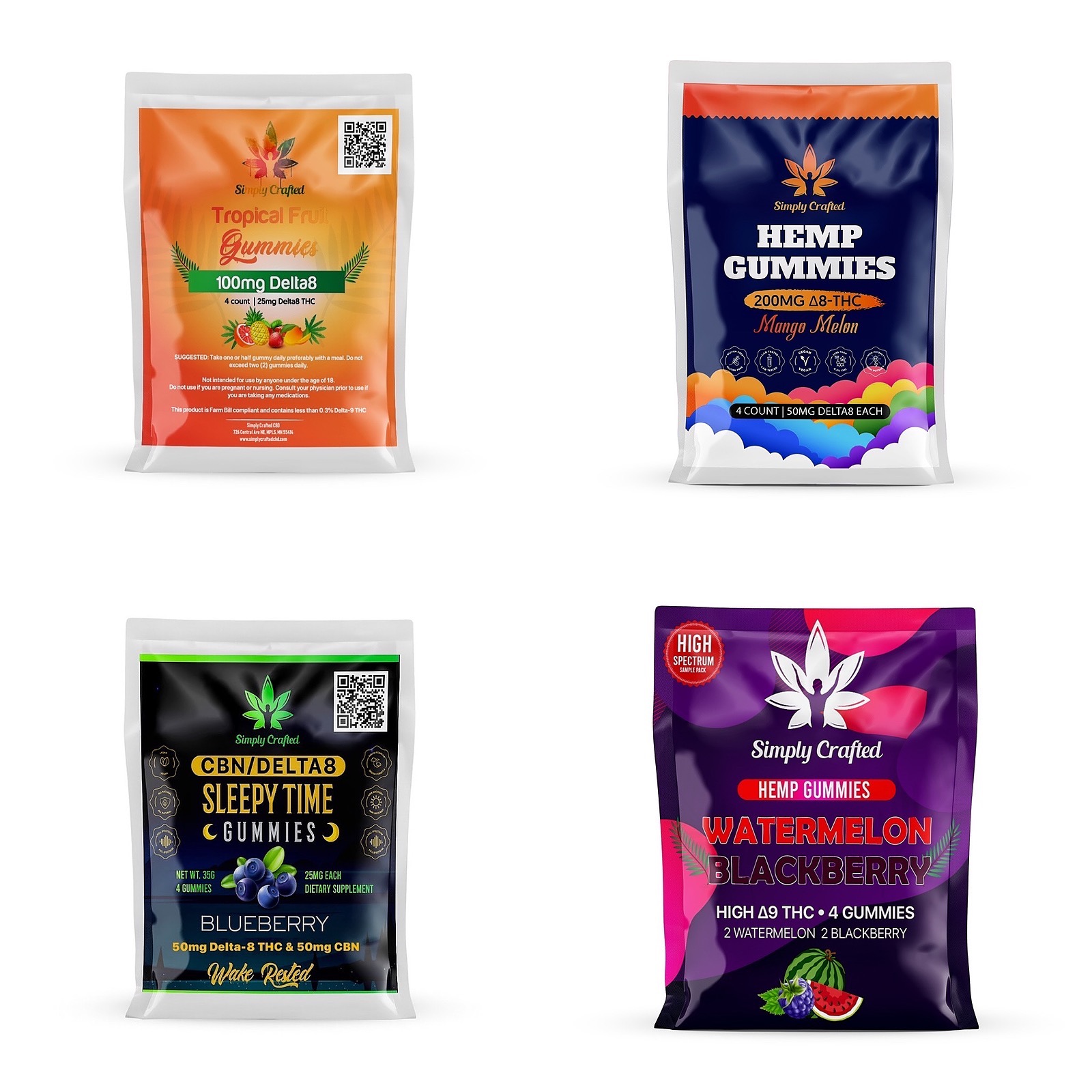 Simply Crafted Free Shipping Save 25 With Code Leafly Delta 8 Thc Gummy Sampler 4 Bags 0261