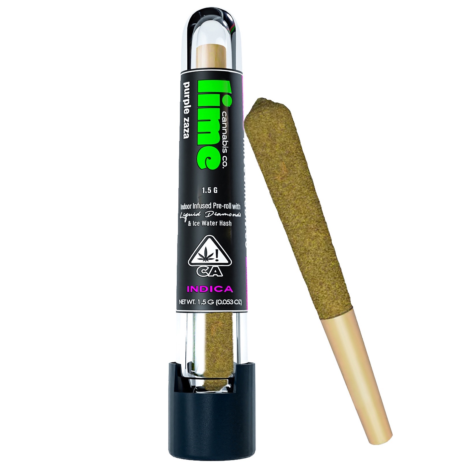 Lime: Diamond & Hash Infused 1.75g (Single Pre Roll) | Purple Zaza | Leafly