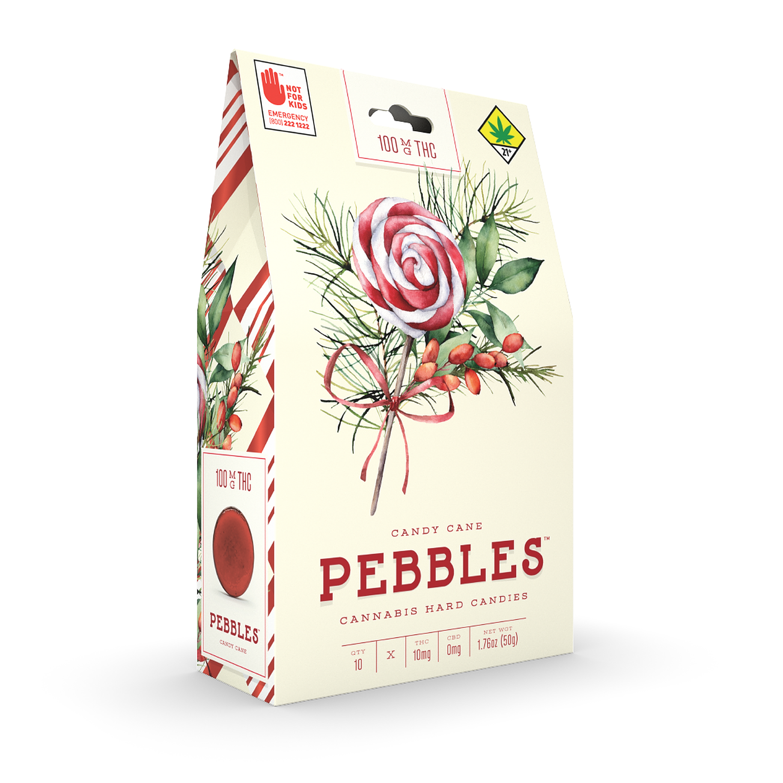 Pebbles Candy Cane 100mg 10pack Leafly