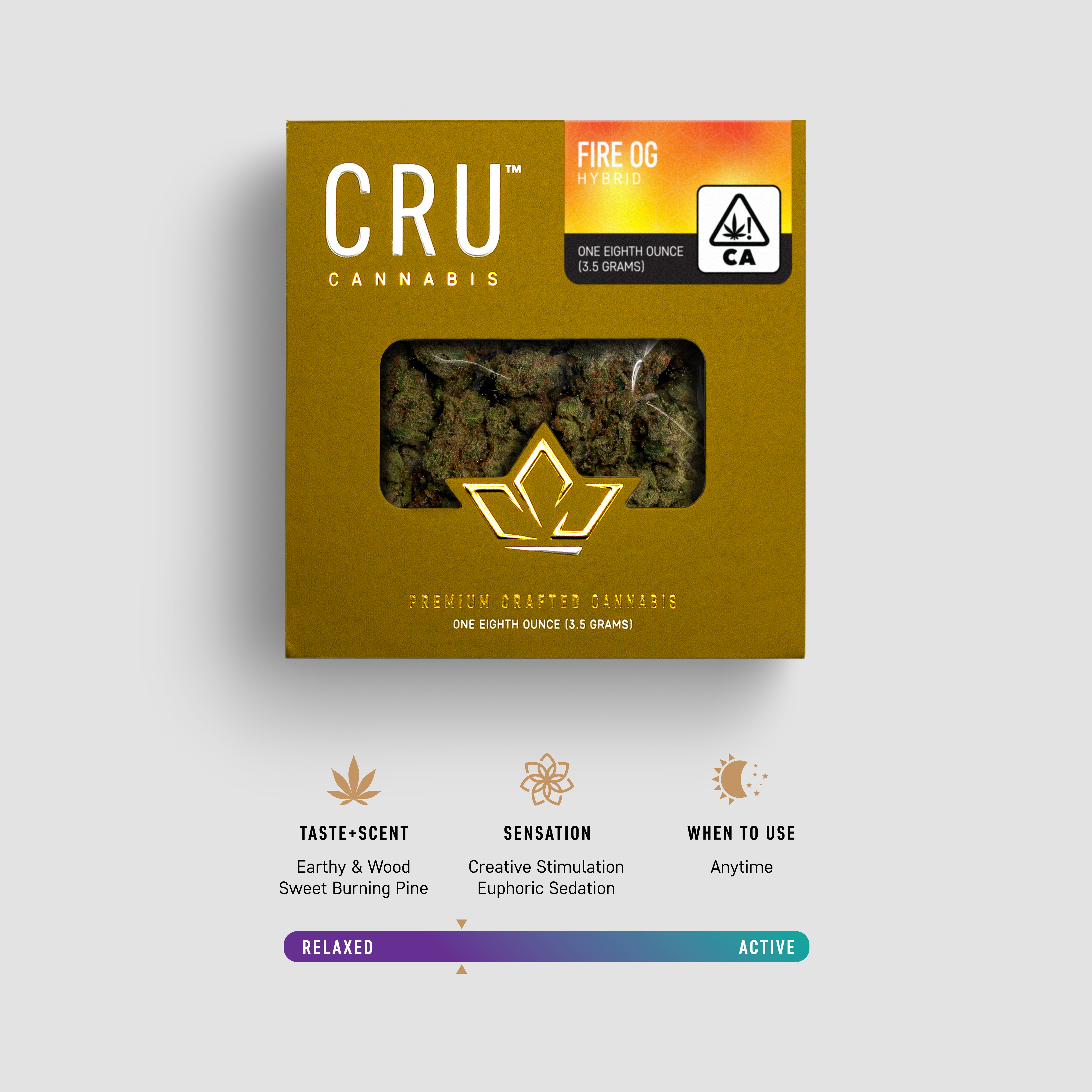 CRU Cannabis: Fire OG 3.5G Hybrid Flower | Leafly