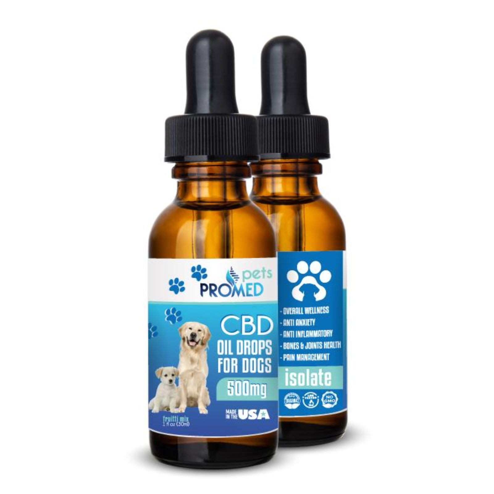 ProMED CBD: PET DOG ISOLATE CBD OIL DROPS 500MG | Leafly